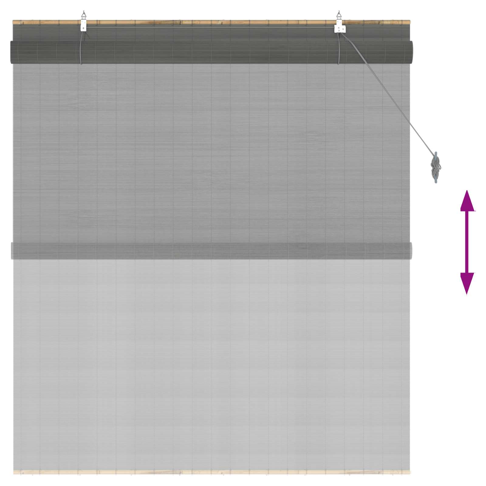 vidaXL Roleta Szary 140 x 160 cm Bambus