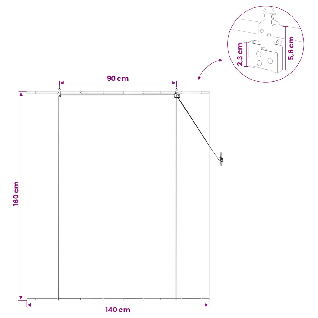 vidaXL Roleta Szary 140 x 160 cm Bambus