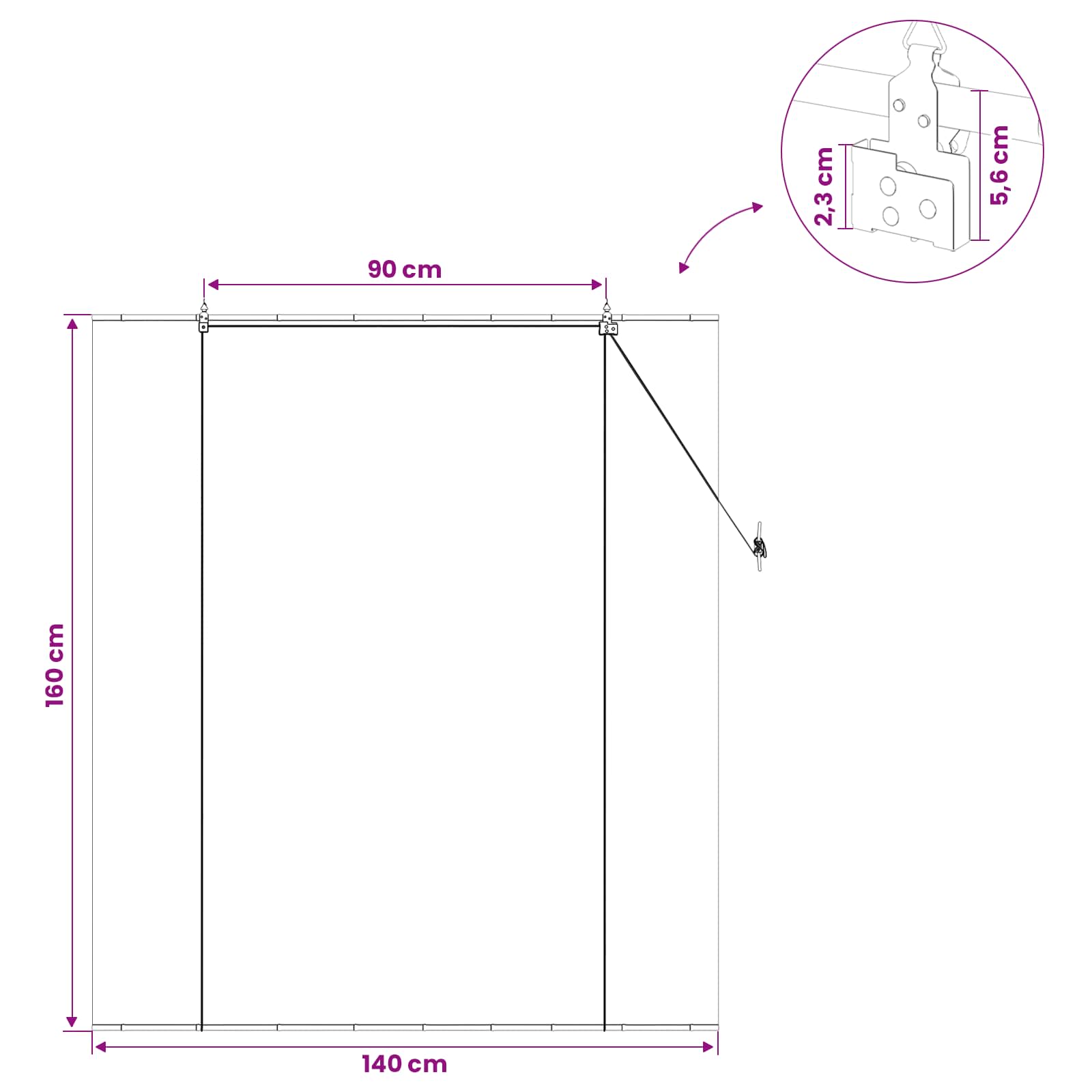 vidaXL Roleta Szary 140 x 160 cm Bambus