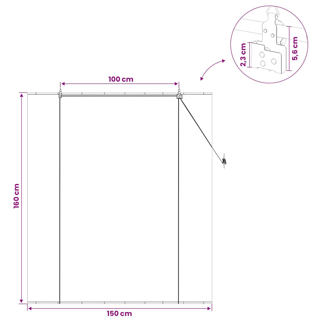 vidaXL Roleta Szary 150 x 160 cm Bambus