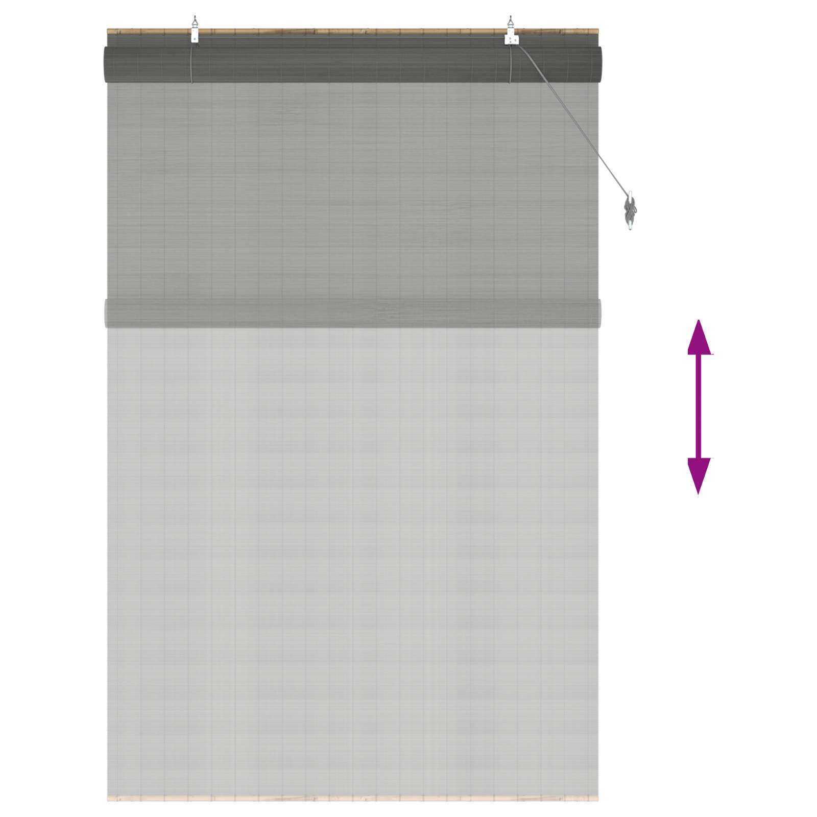 vidaXL Roleta Szary 150 x 220 cm Bambus