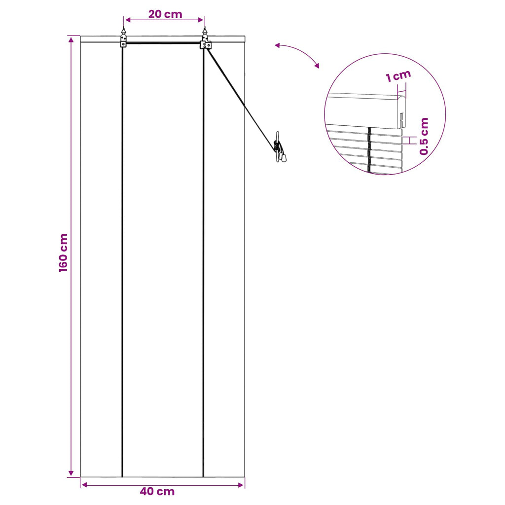 vidaXL Roleta brązowy 40 x 160 cm Bambus