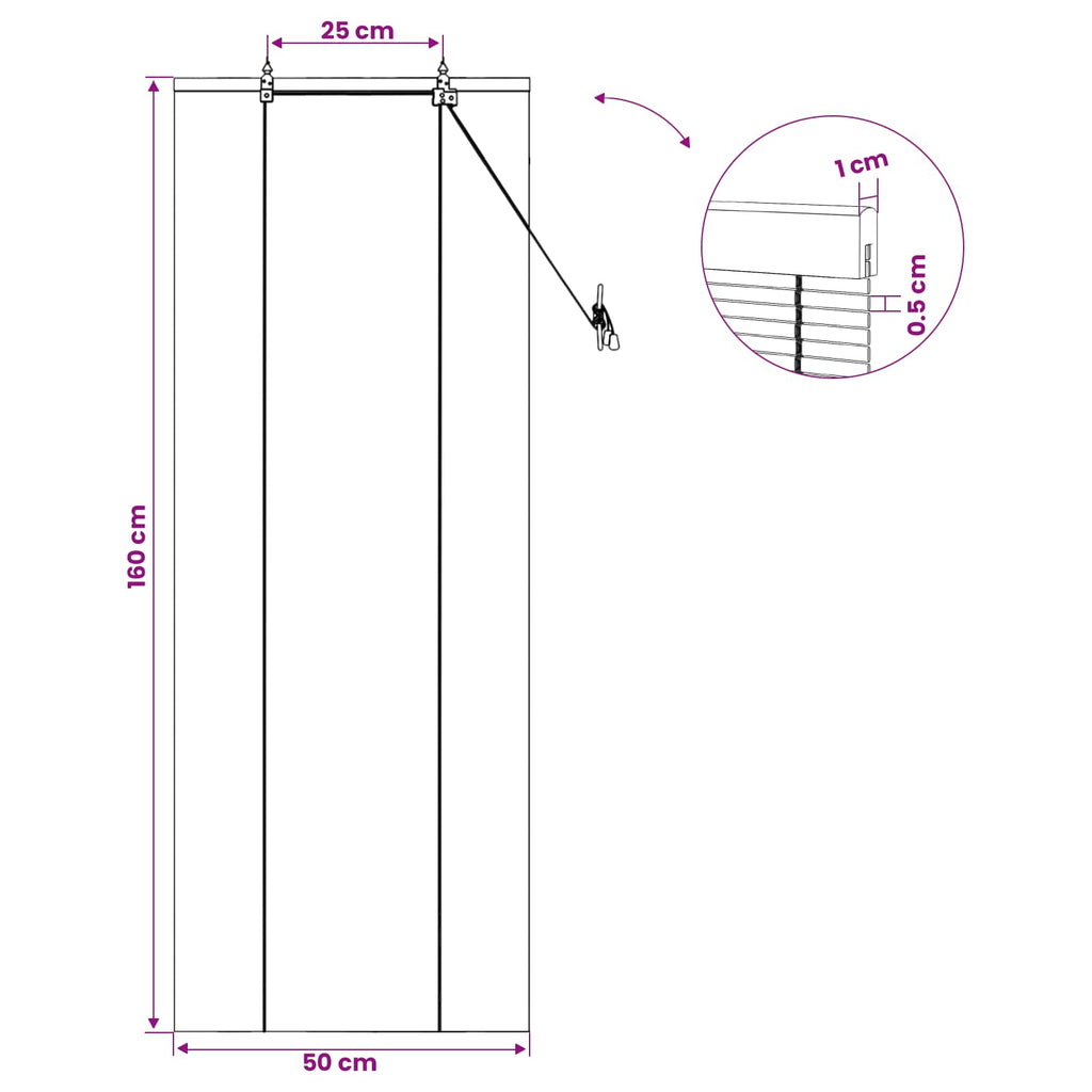 vidaXL Roleta brązowy 50 x 160 cm Bambus
