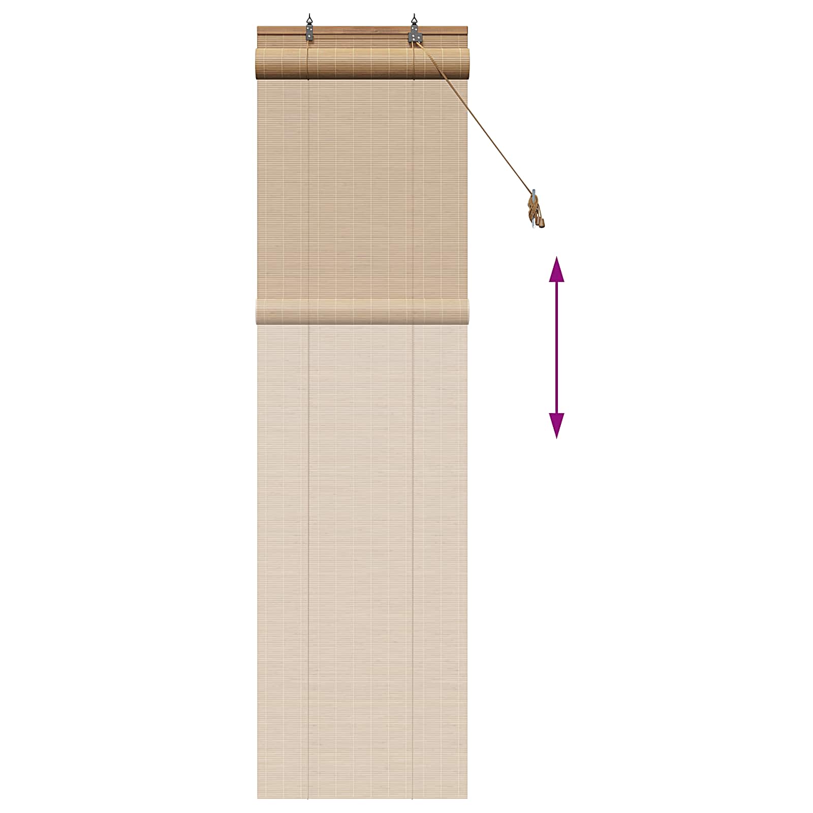 vidaXL Roleta brązowy 70 x 220 cm Bambus