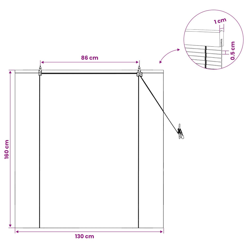 vidaXL Roleta brązowy 130 x 160 cm Bambus