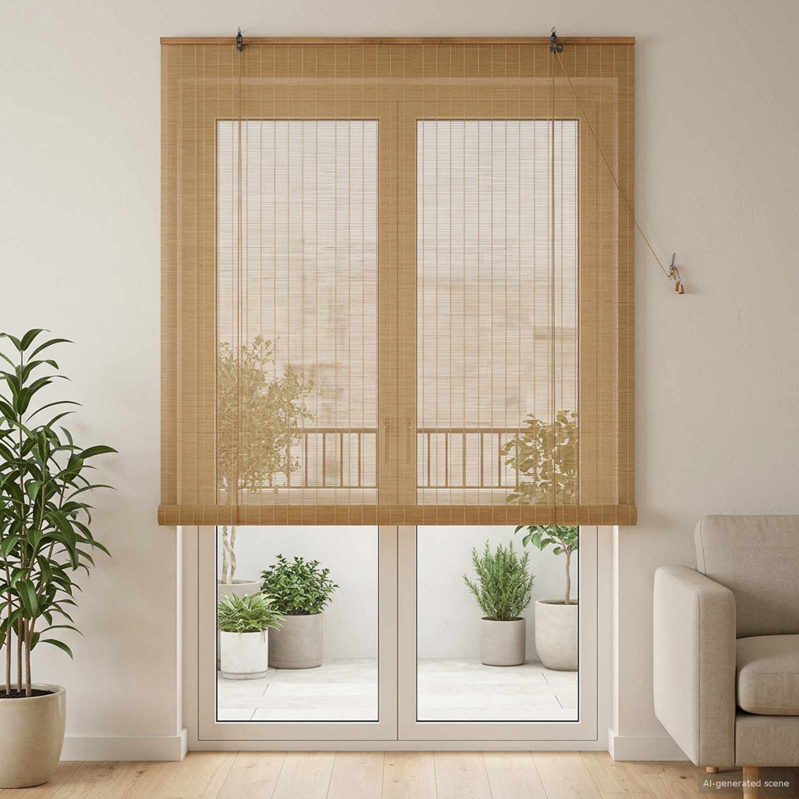 vidaXL Roleta brązowy 160 x 220 cm Bambus