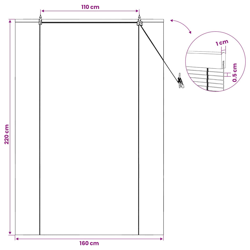 vidaXL Roleta brązowy 160 x 220 cm Bambus