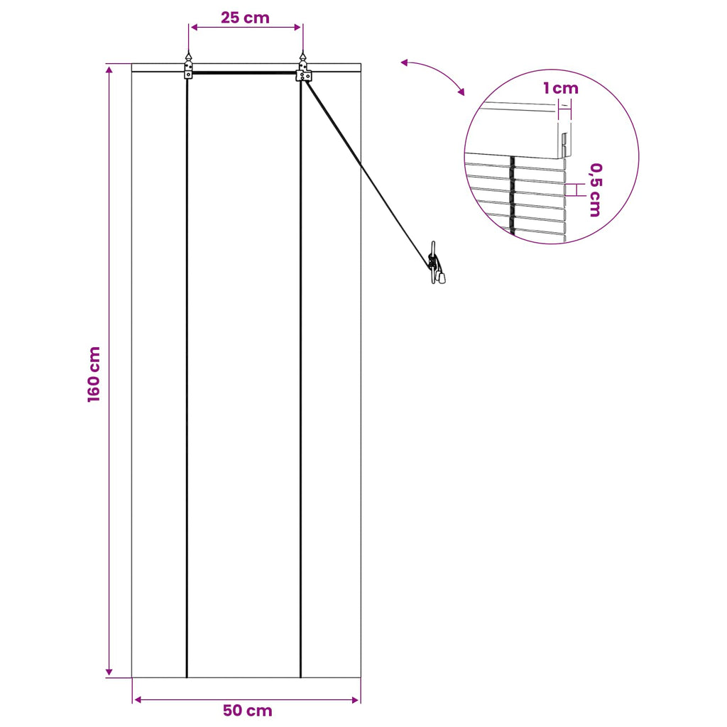 vidaXL Roleta naturalny 50 x 160 cm Bambus