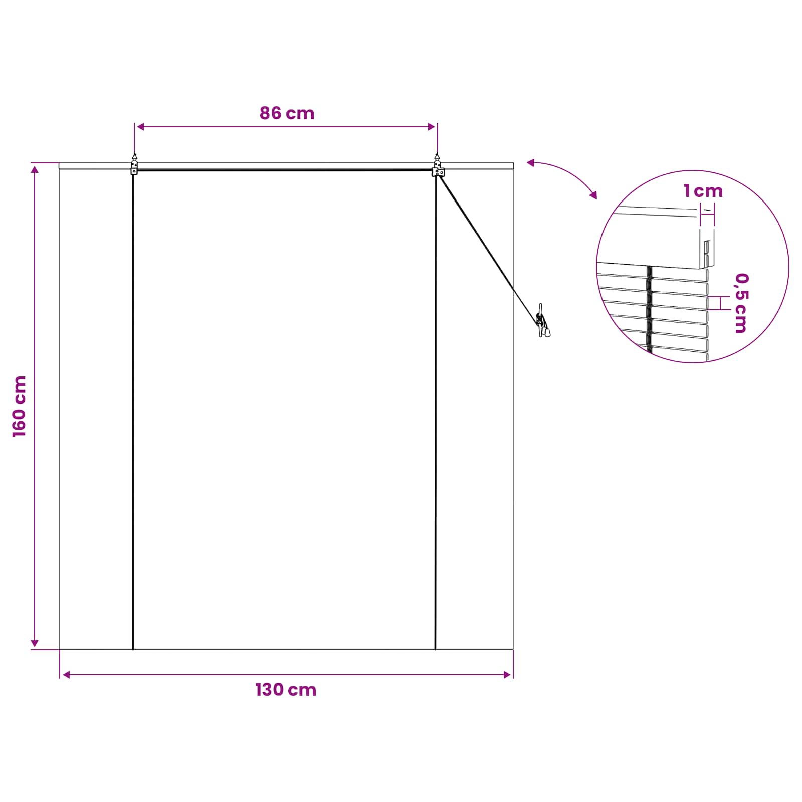 vidaXL Roleta naturalny 130 x 160 cm Bambus