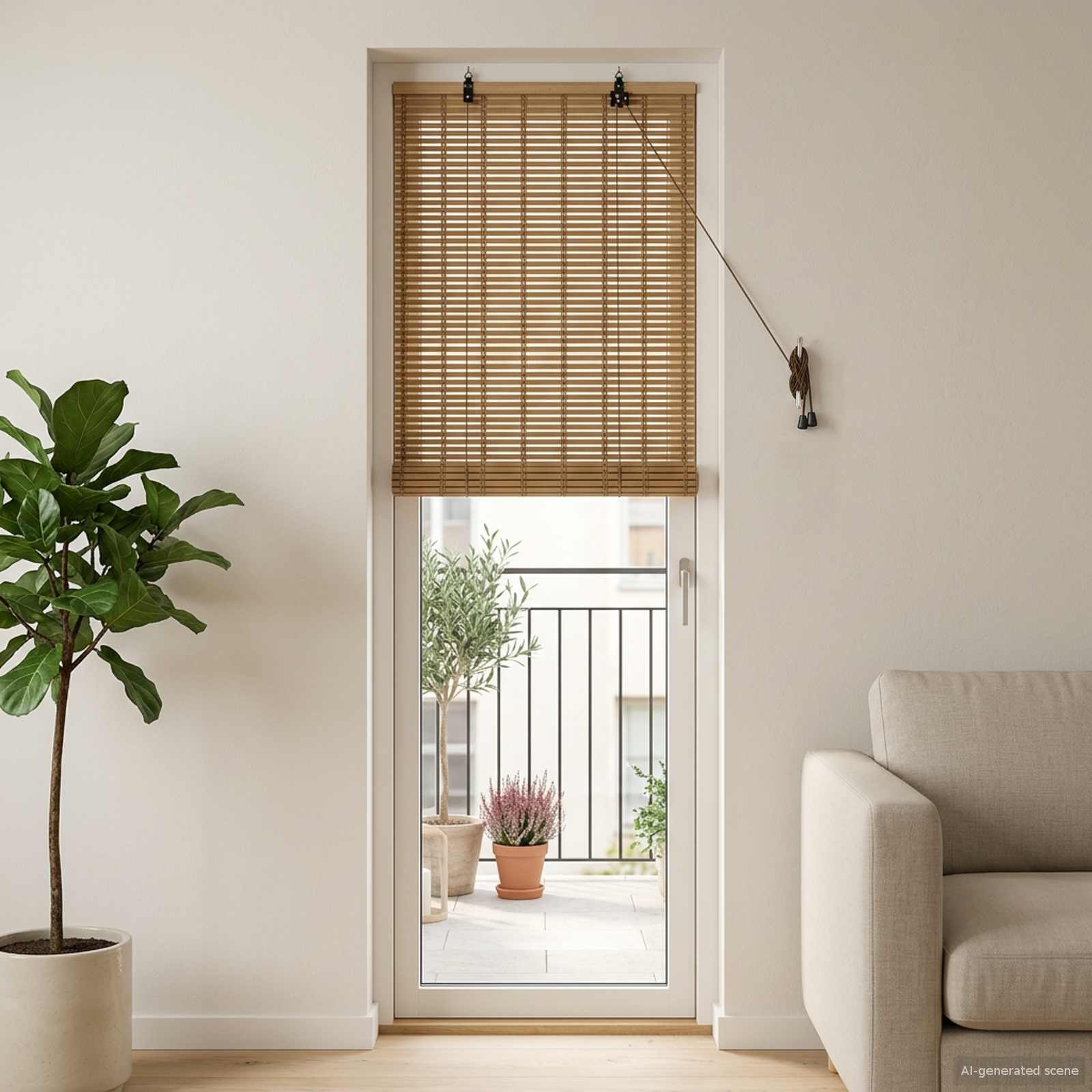 vidaXL Roleta natura 50 x 220 cm Bambus