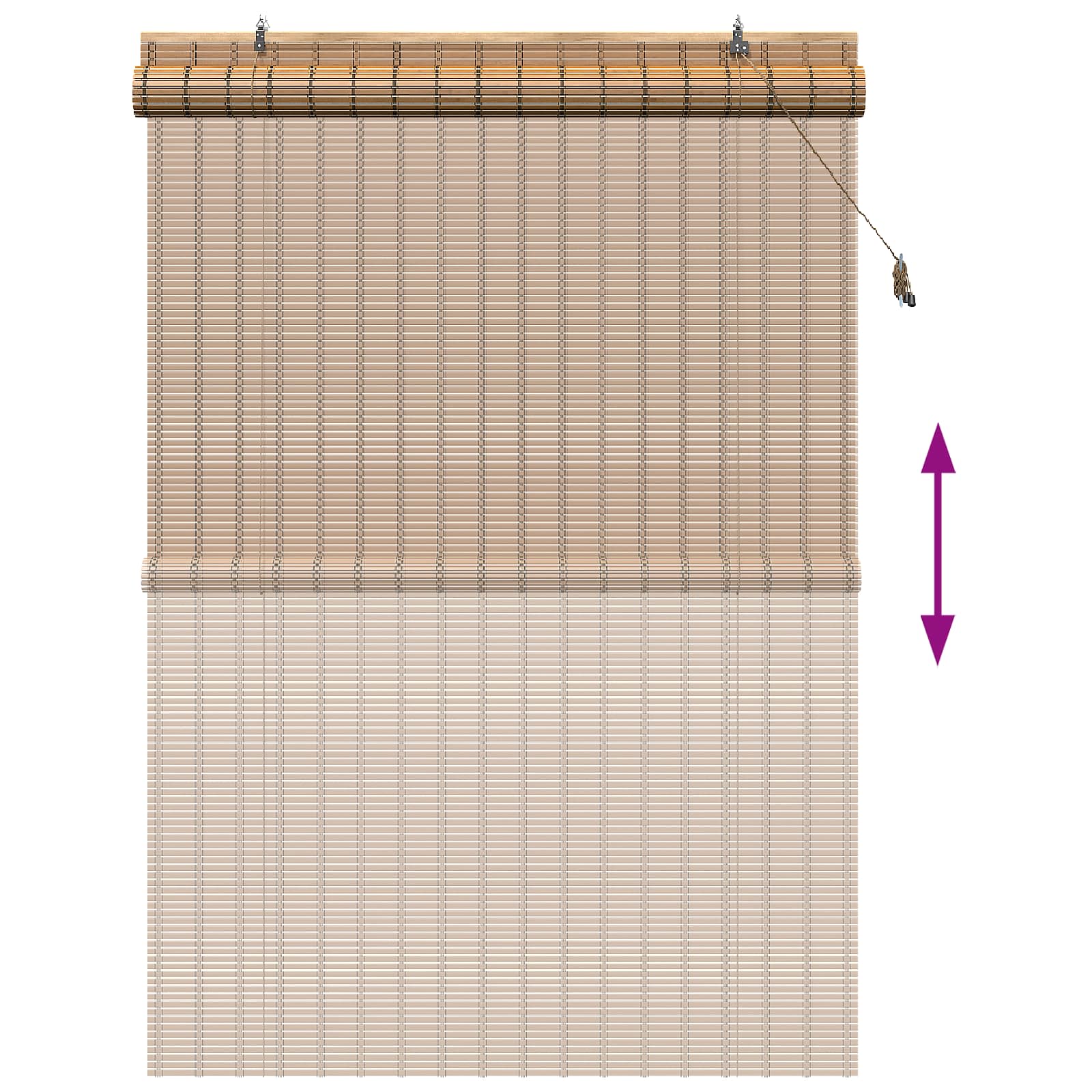 vidaXL Roleta natura 130 x 220 cm Bambus