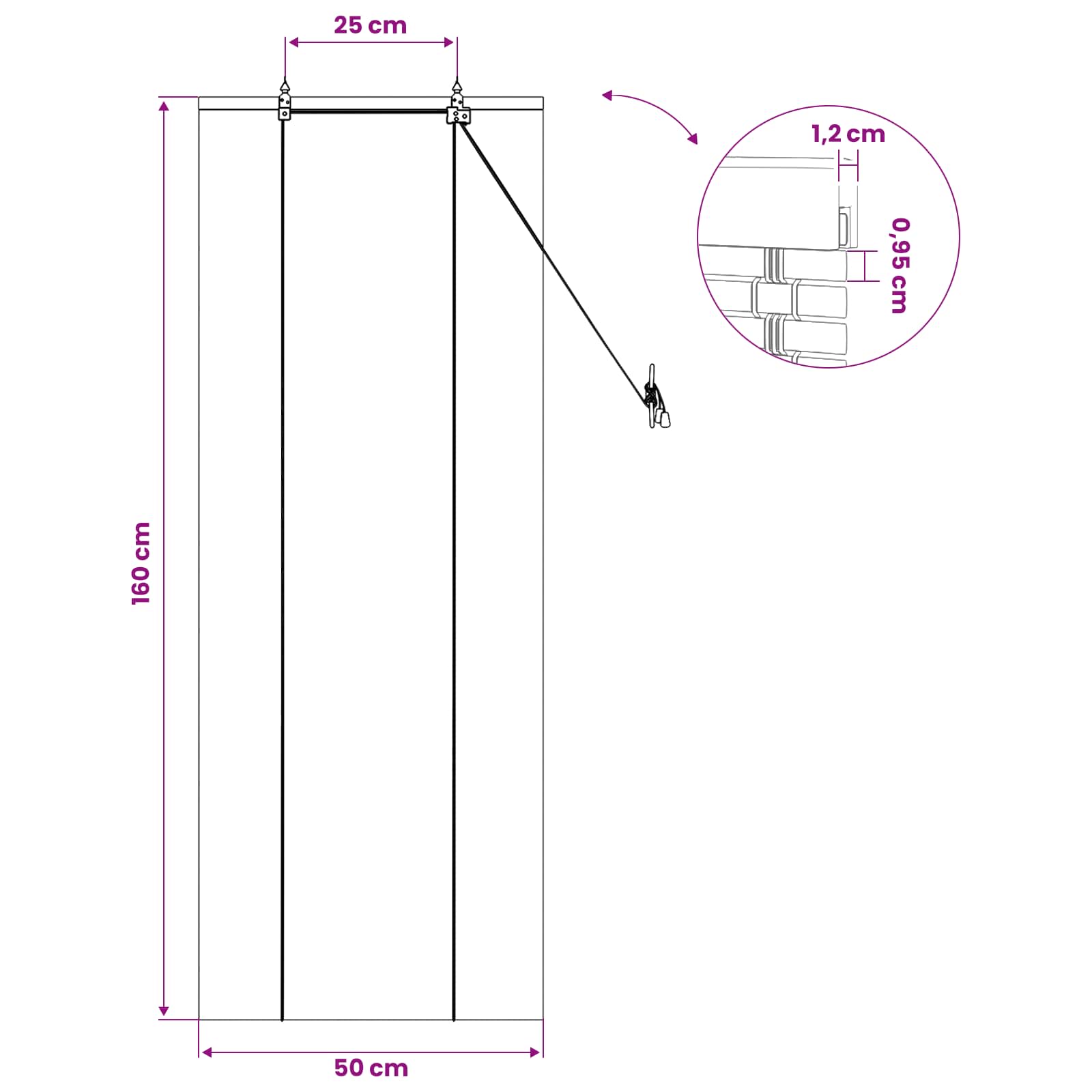 vidaXL Roleta brązowy 50 x 160 cm Bambus