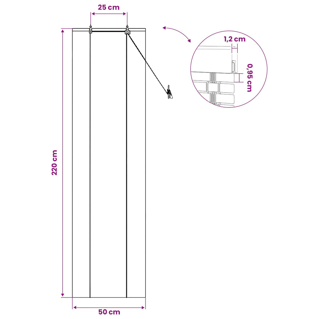 vidaXL Roleta brązowy 50 x 220 cm Bambus