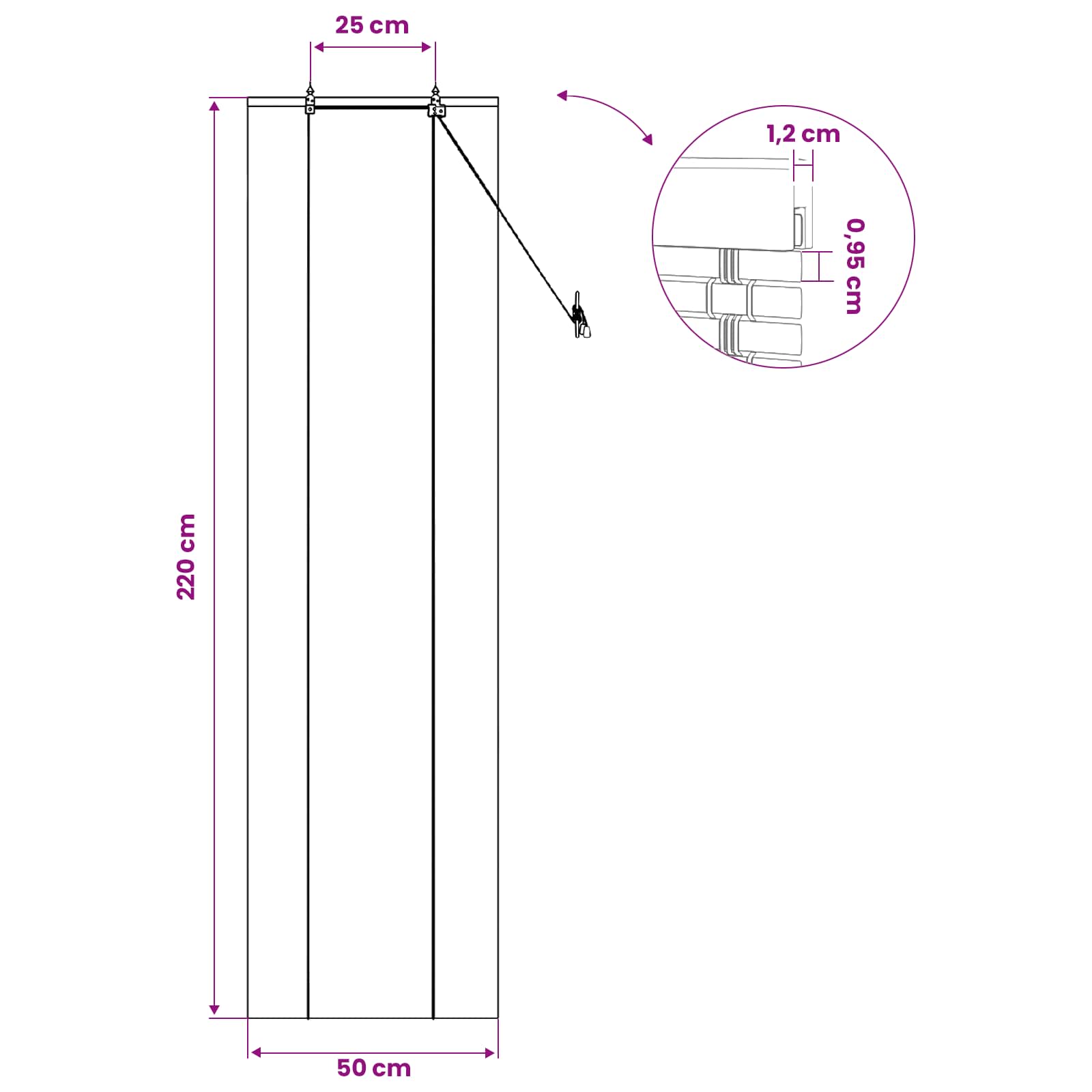 vidaXL Roleta brązowy 50 x 220 cm Bambus