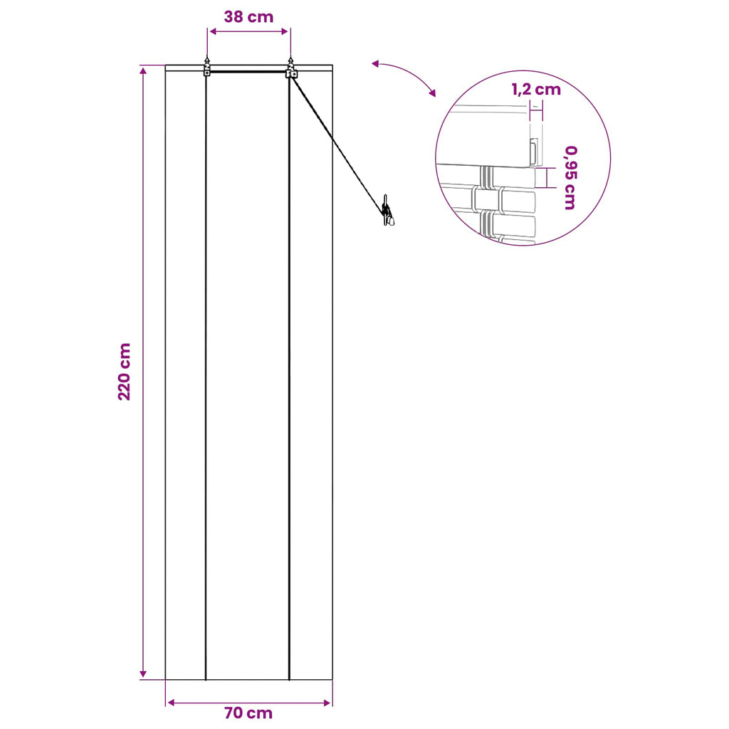 vidaXL Roleta brązowy 70 x 220 cm Bambus