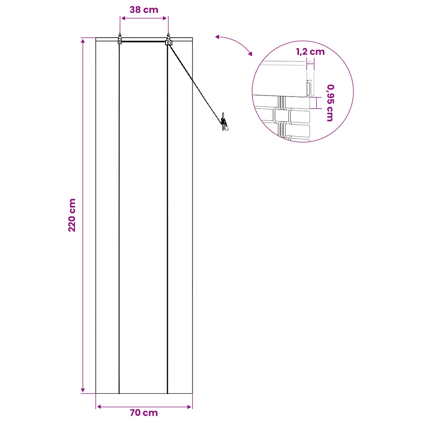 vidaXL Roleta brązowy 70 x 220 cm Bambus