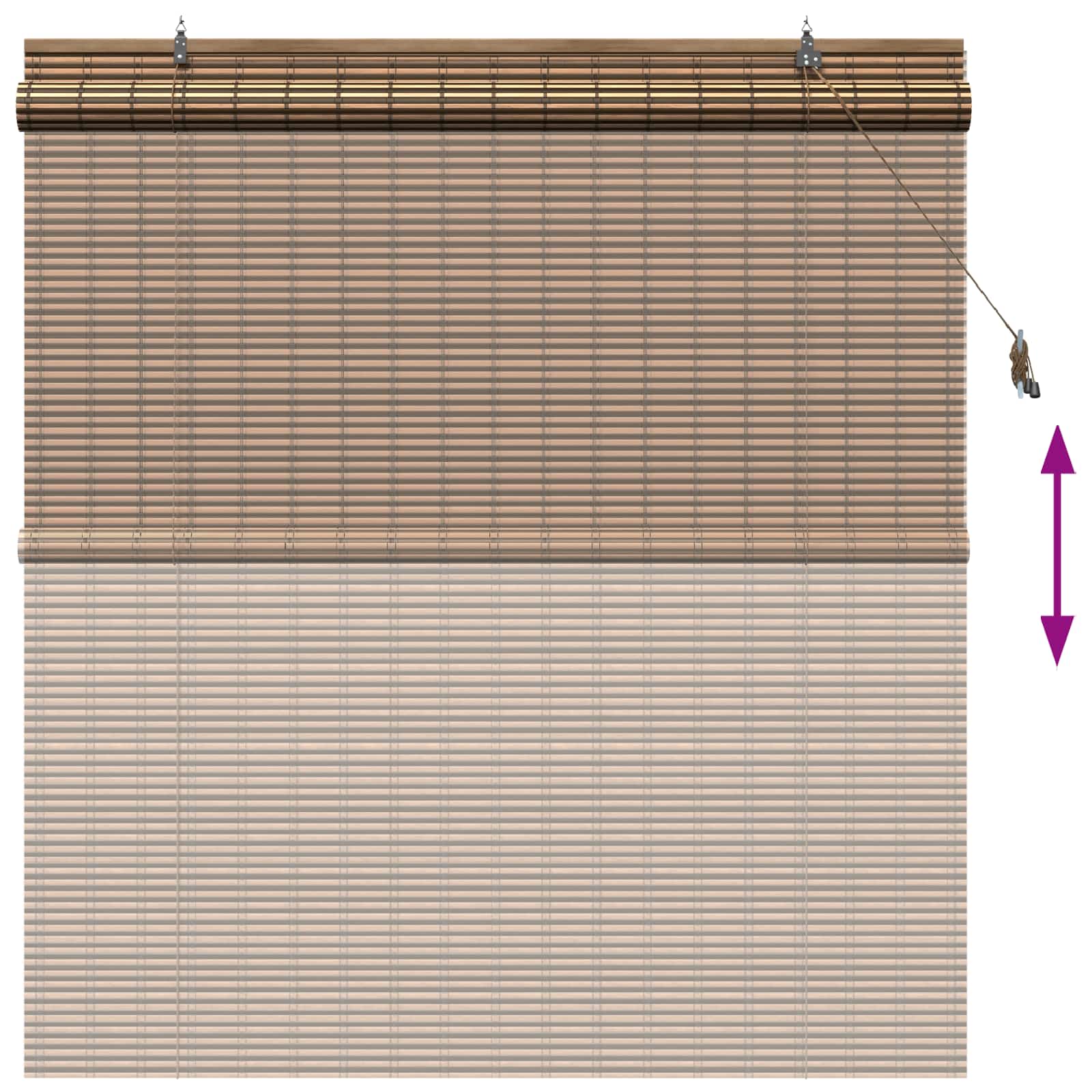 vidaXL Roleta brązowy 130 x 160 cm Bambus