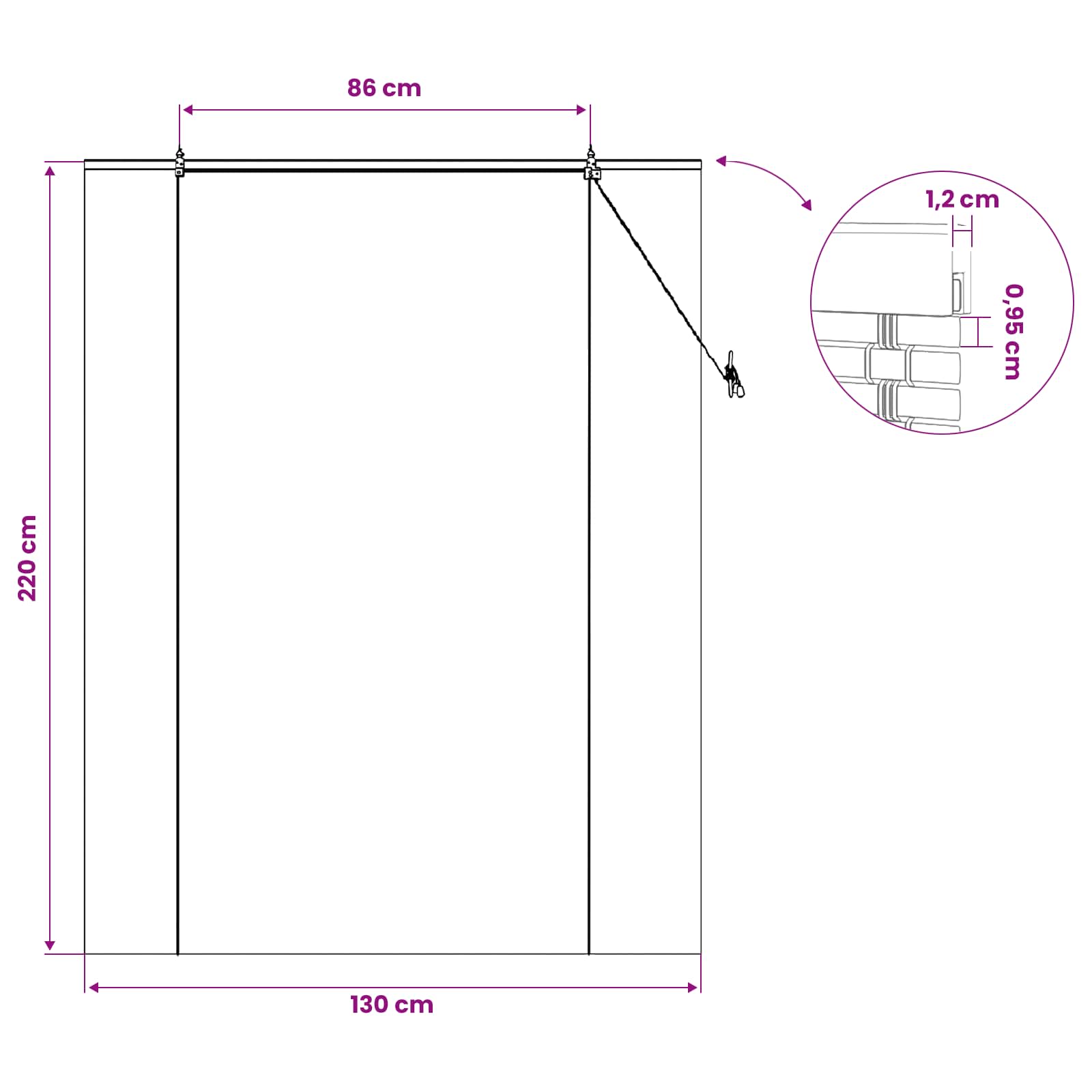 vidaXL Roleta brązowy 130 x 220 cm Bambus