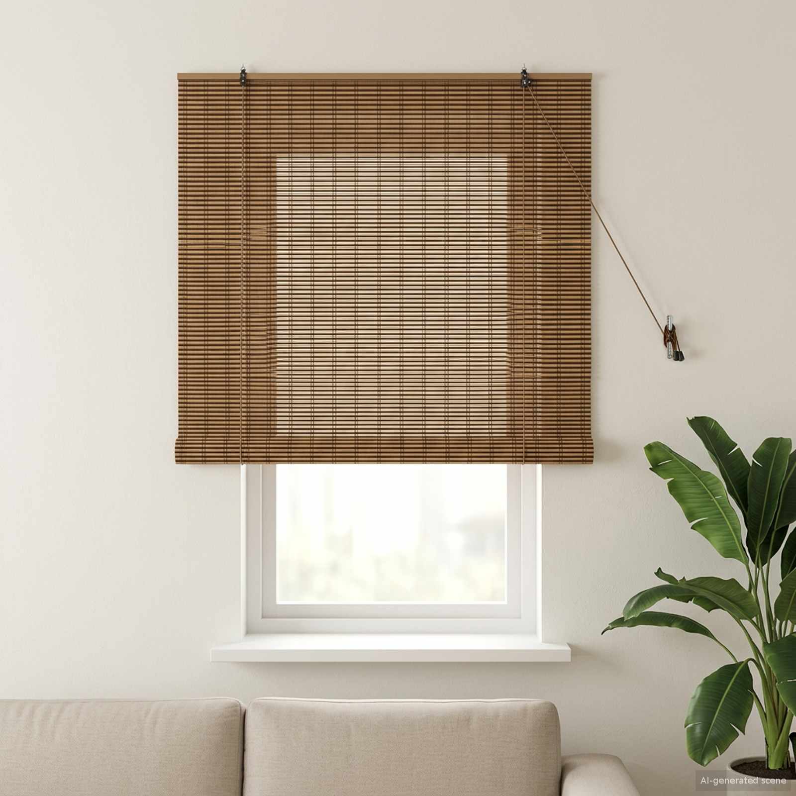vidaXL Roleta brązowy 160 x 160 cm Bambus