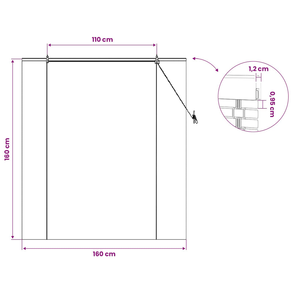 vidaXL Roleta brązowy 160 x 160 cm Bambus