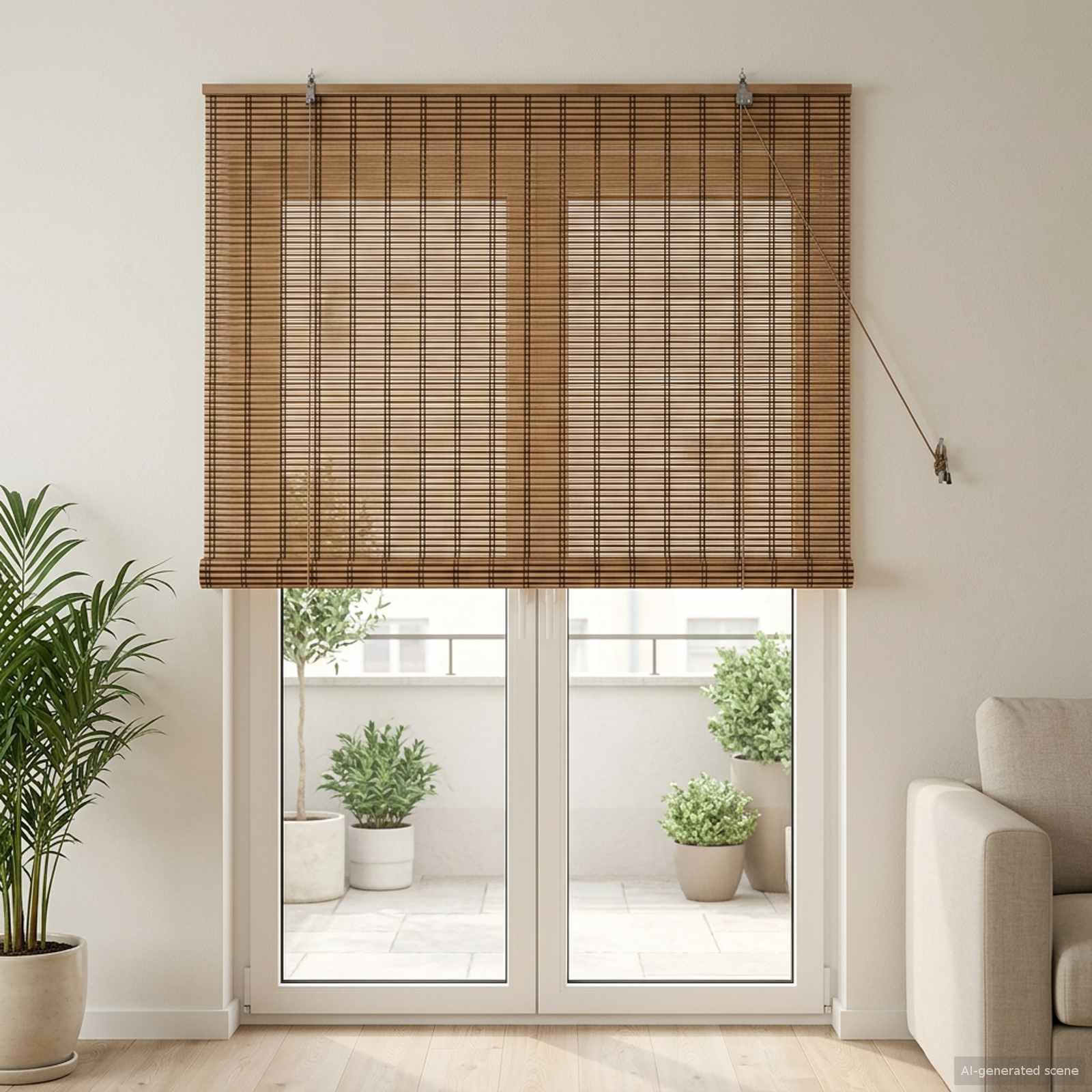 vidaXL Roleta brązowy 160 x 220 cm Bambus