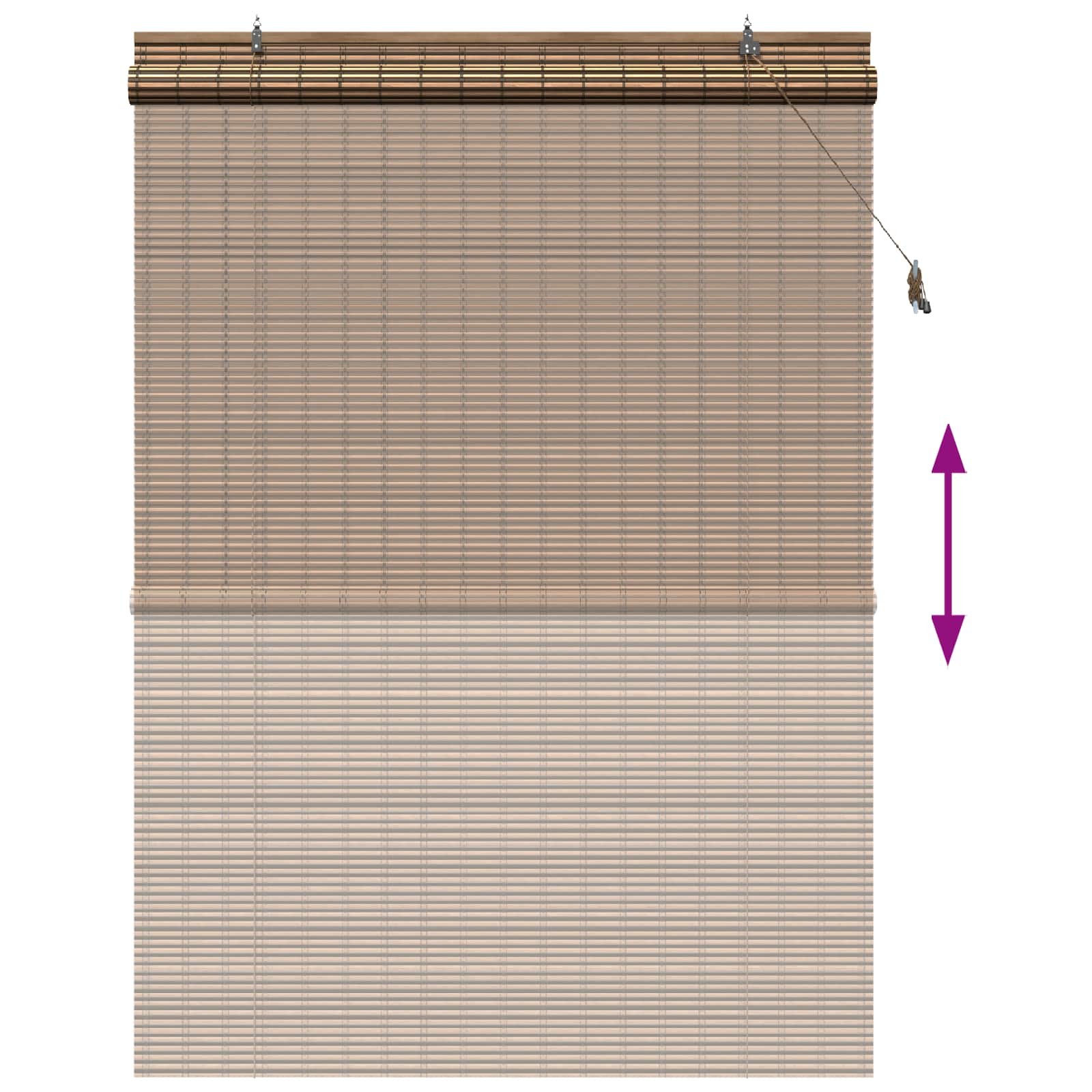 vidaXL Roleta brązowy 160 x 220 cm Bambus