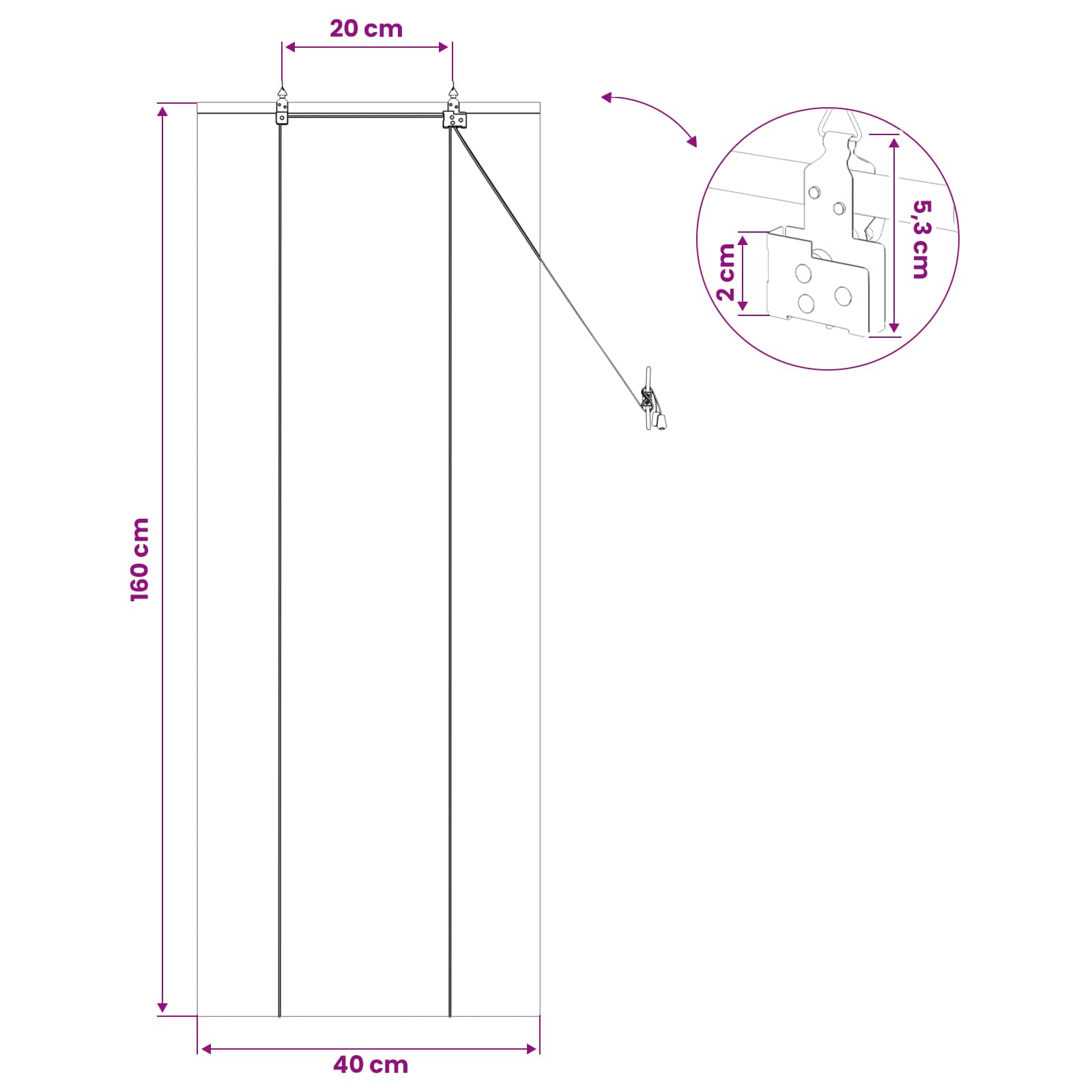 vidaXL Roleta brązowy 40 x 160 cm Bambus