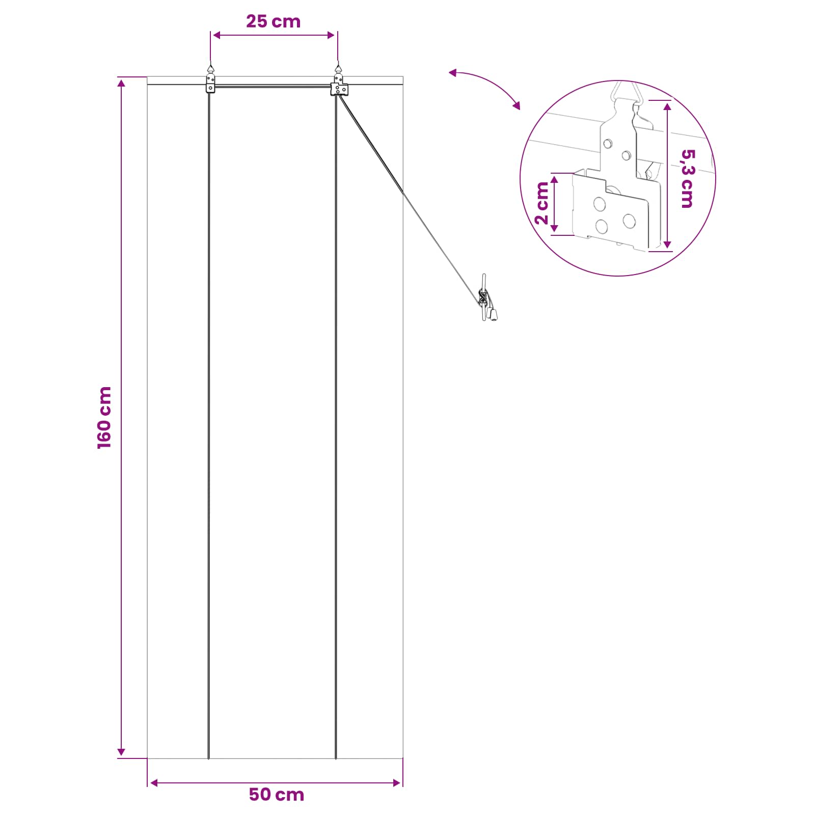 vidaXL Roleta brązowy 50 x 160 cm Bambus