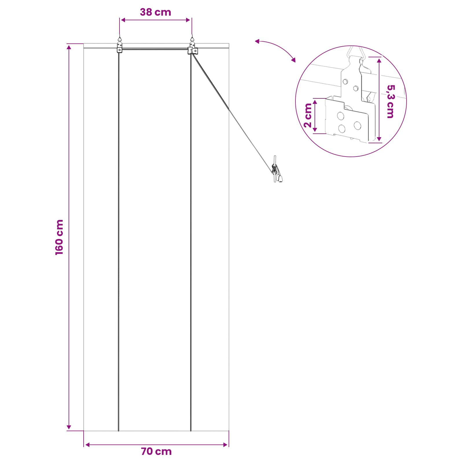 vidaXL Roleta brązowy 70 x 160 cm Bambus