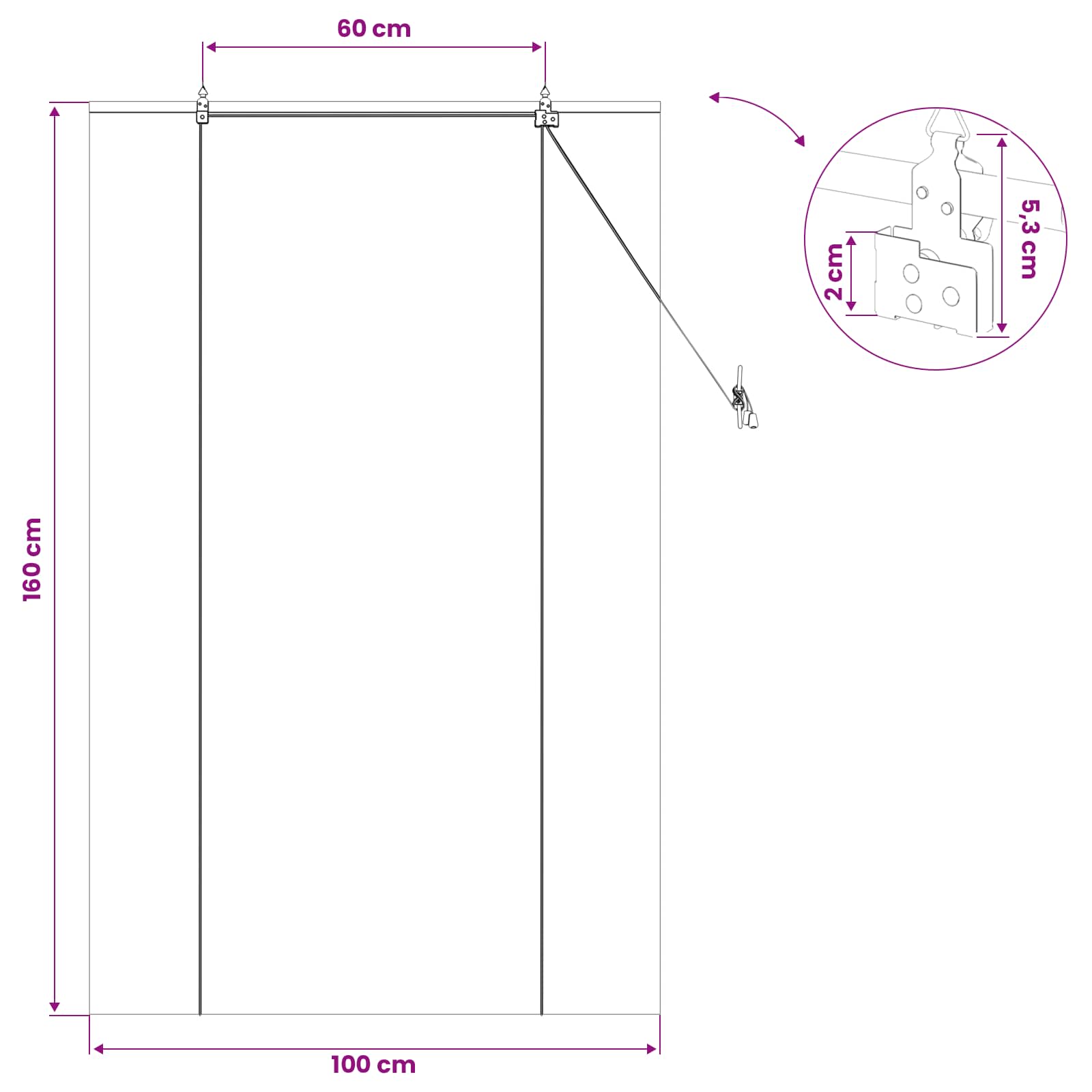vidaXL Roleta brązowy 100 x 160 cm Bambus