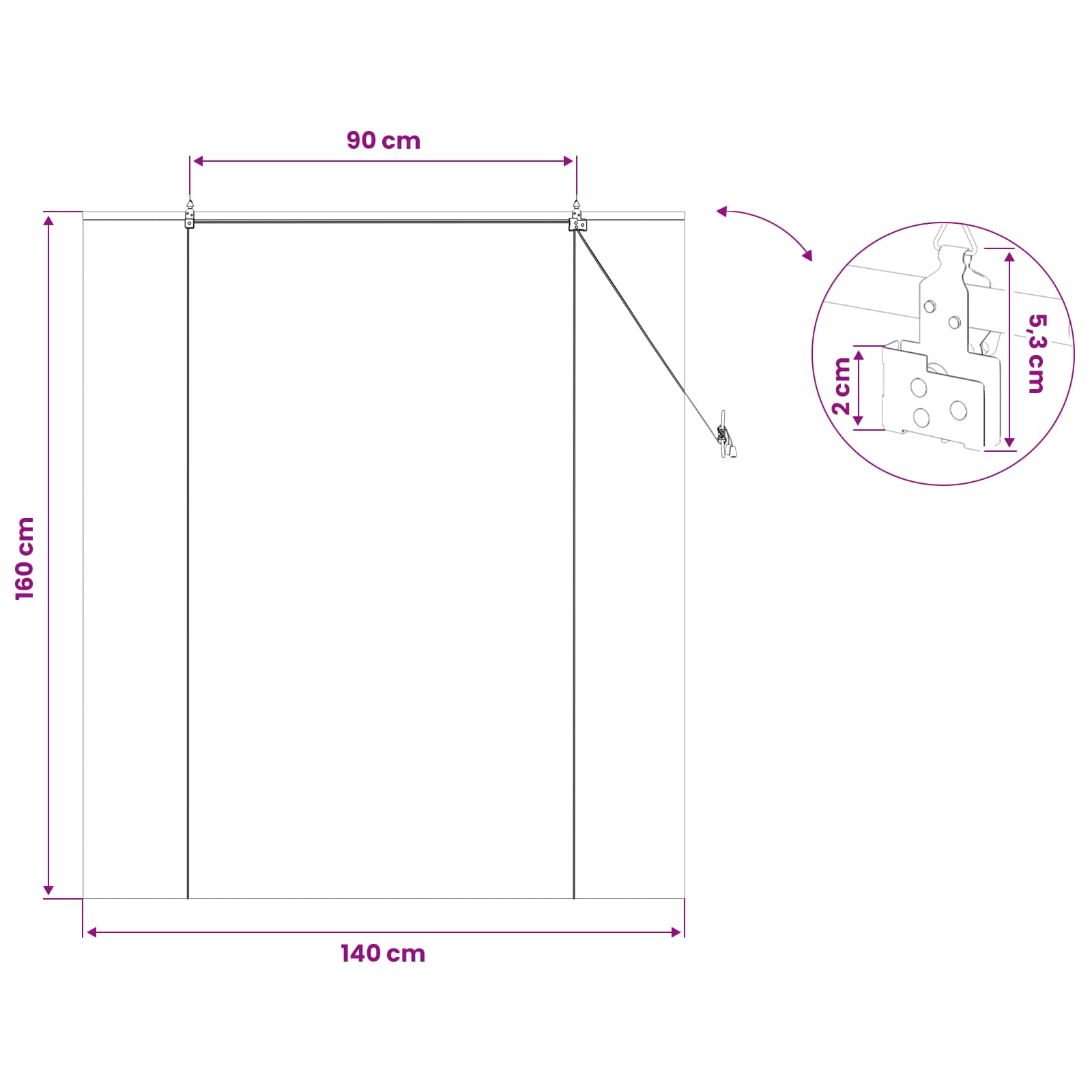 vidaXL Roleta brązowy 140 x 160 cm Bambus