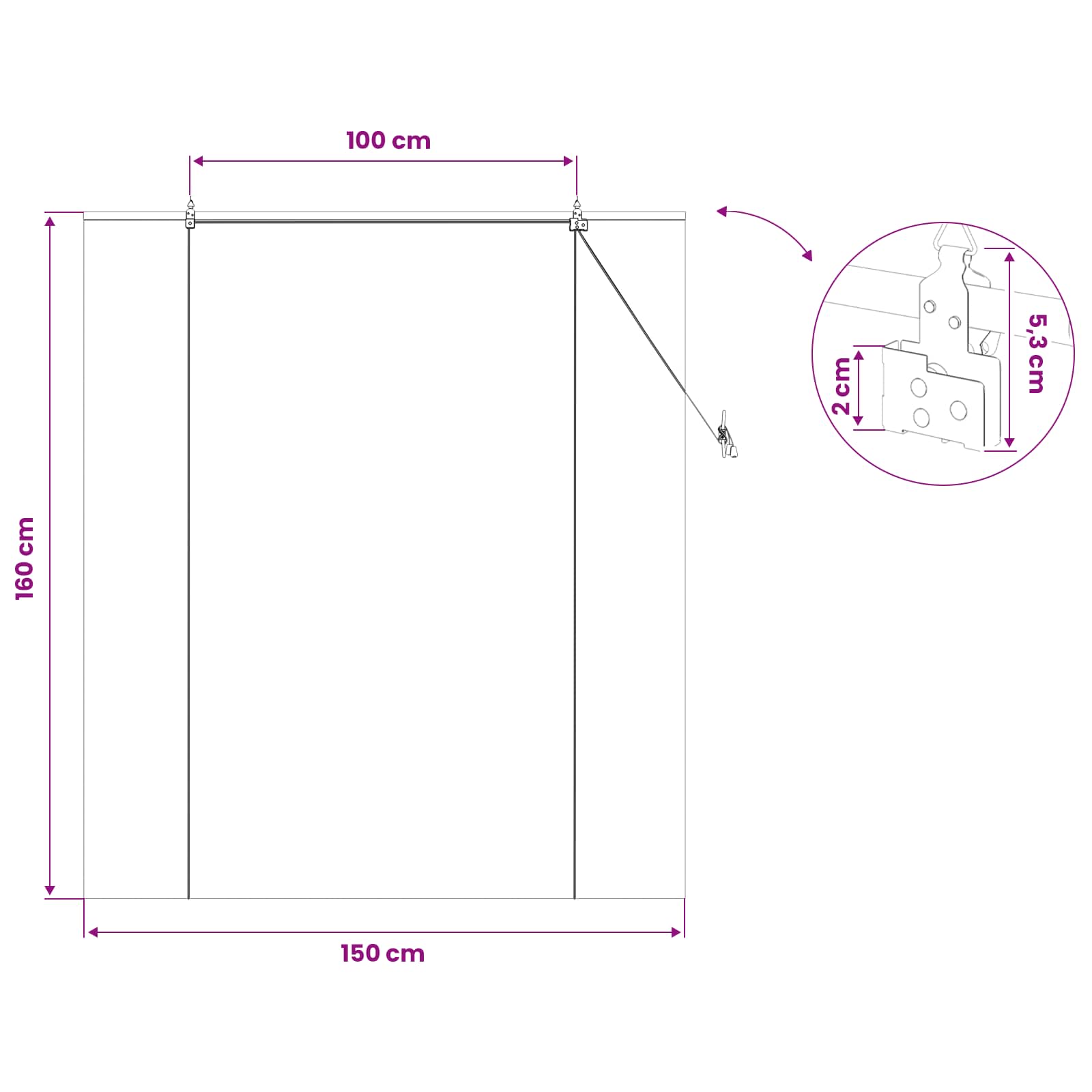 vidaXL Roleta brązowy 150 x 160 cm Bambus