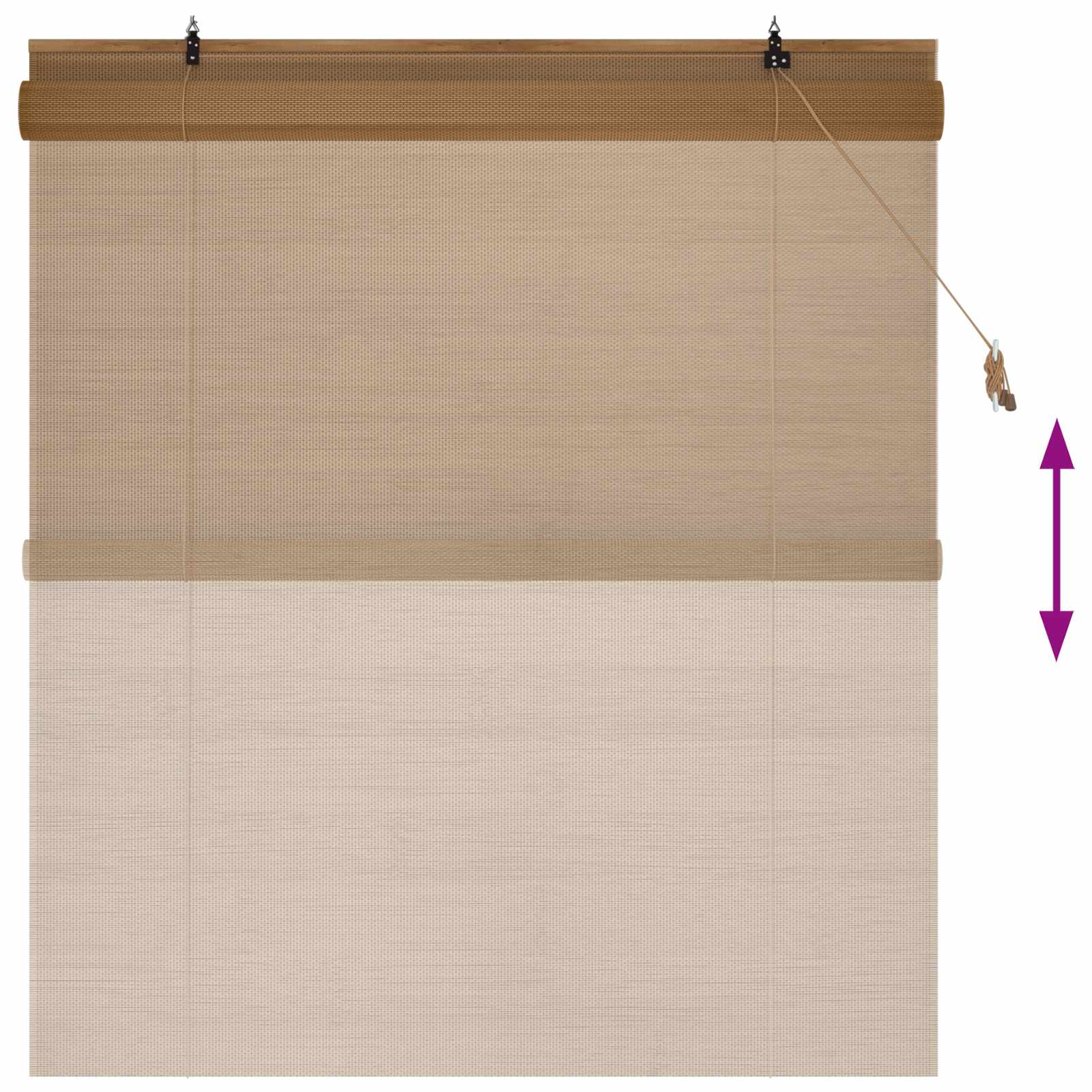 vidaXL Roleta brązowy 160 x 160 cm Bambus