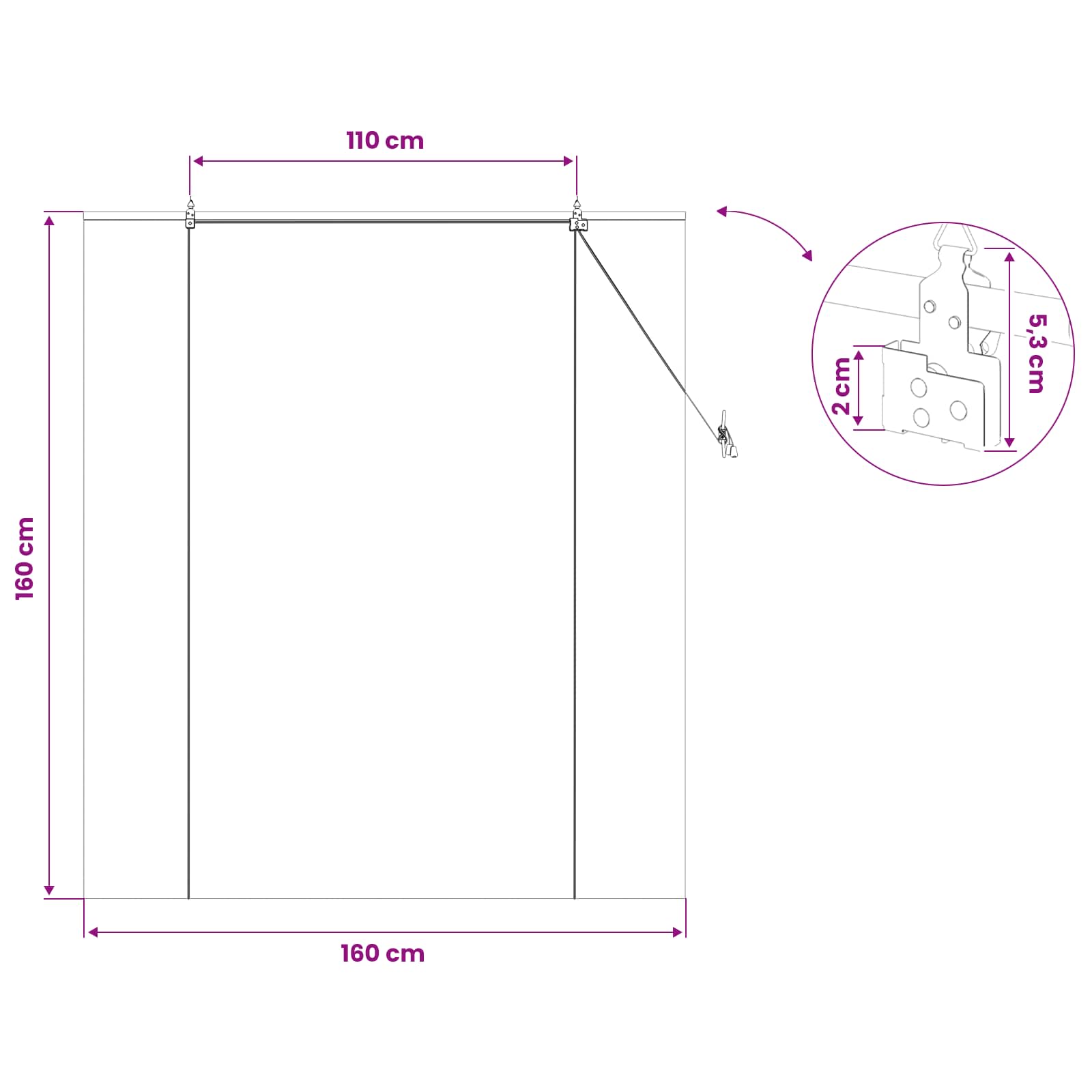 vidaXL Roleta brązowy 160 x 160 cm Bambus