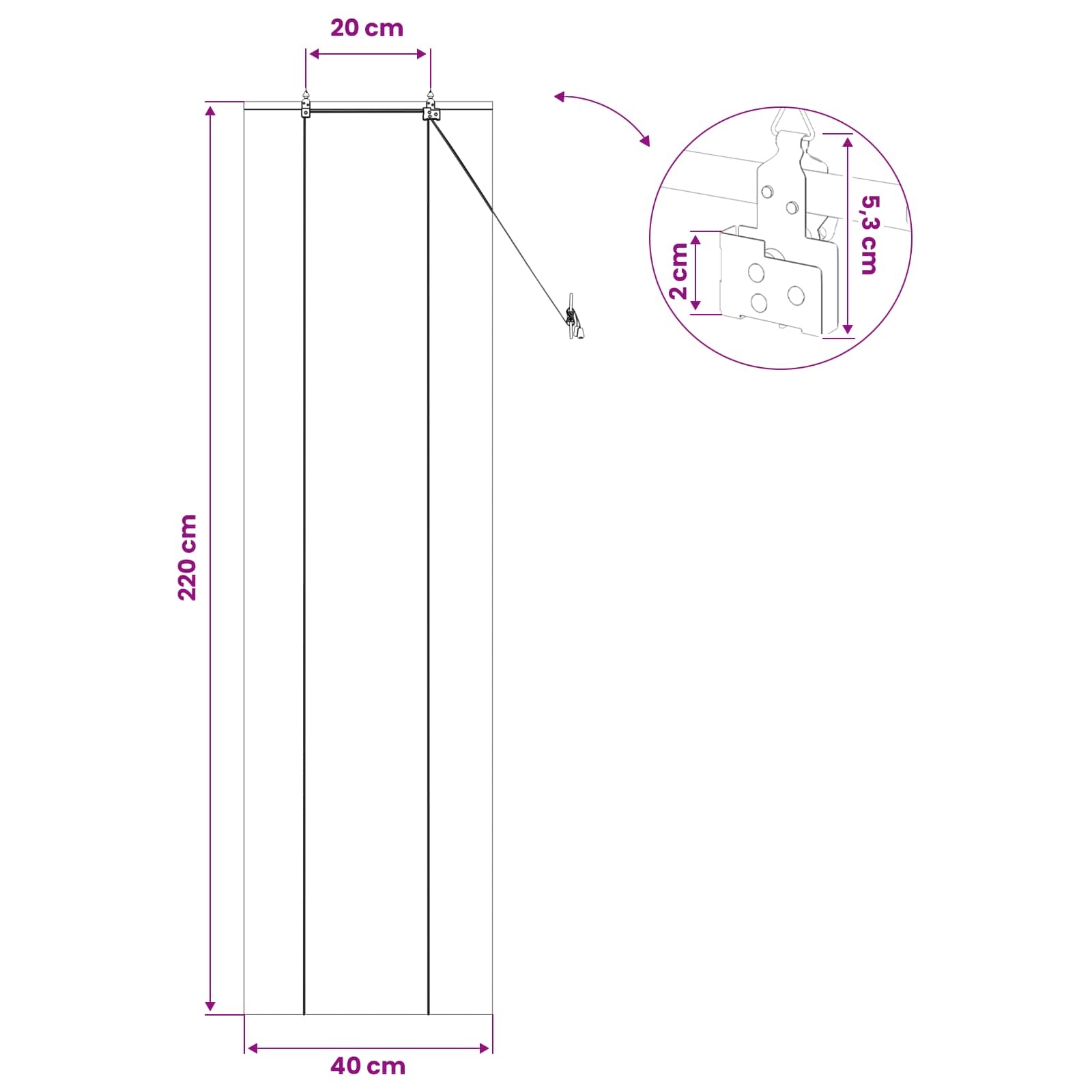vidaXL Roleta brązowy 40 x 220 cm Bambus