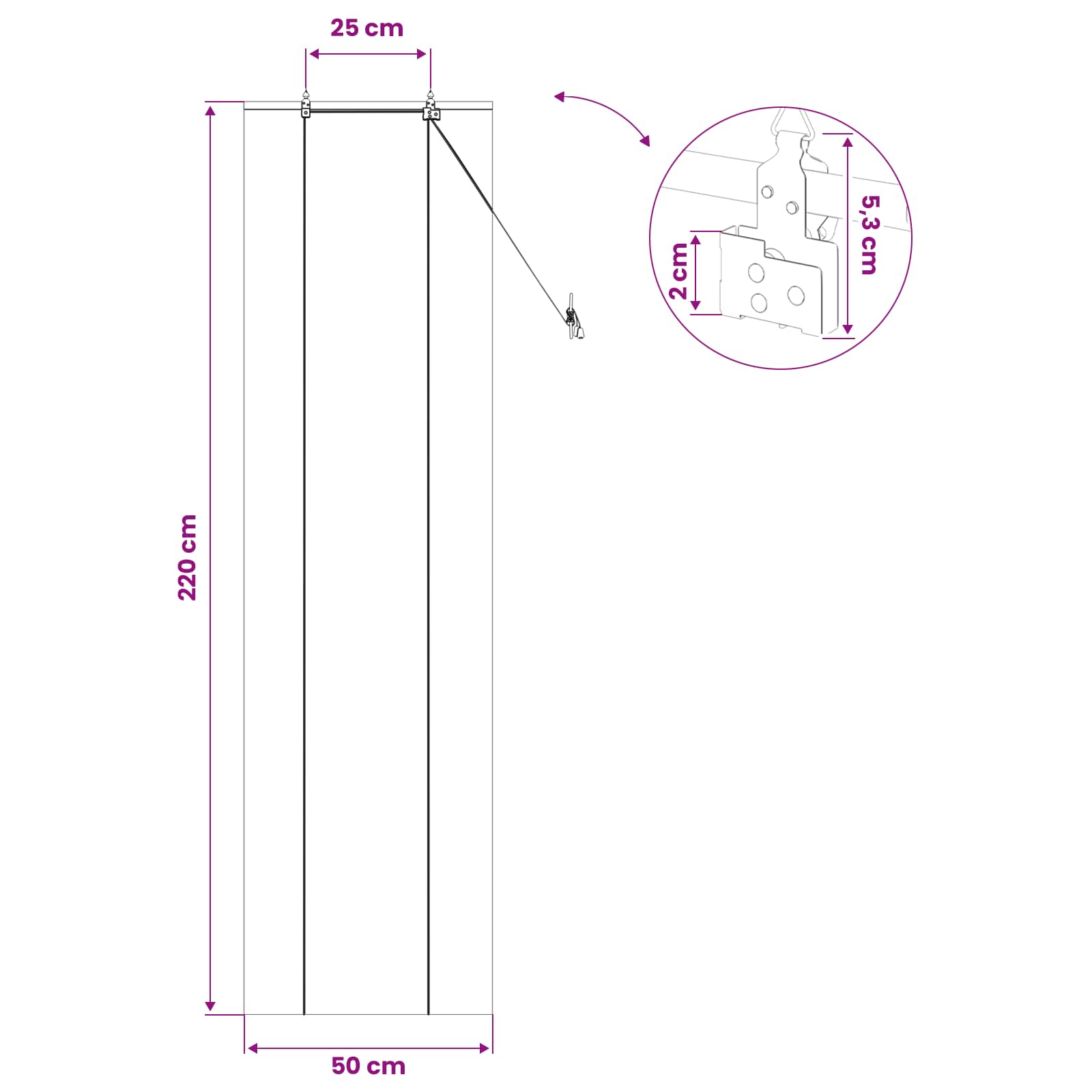 vidaXL Roleta brązowy 50 x 220 cm Bambus