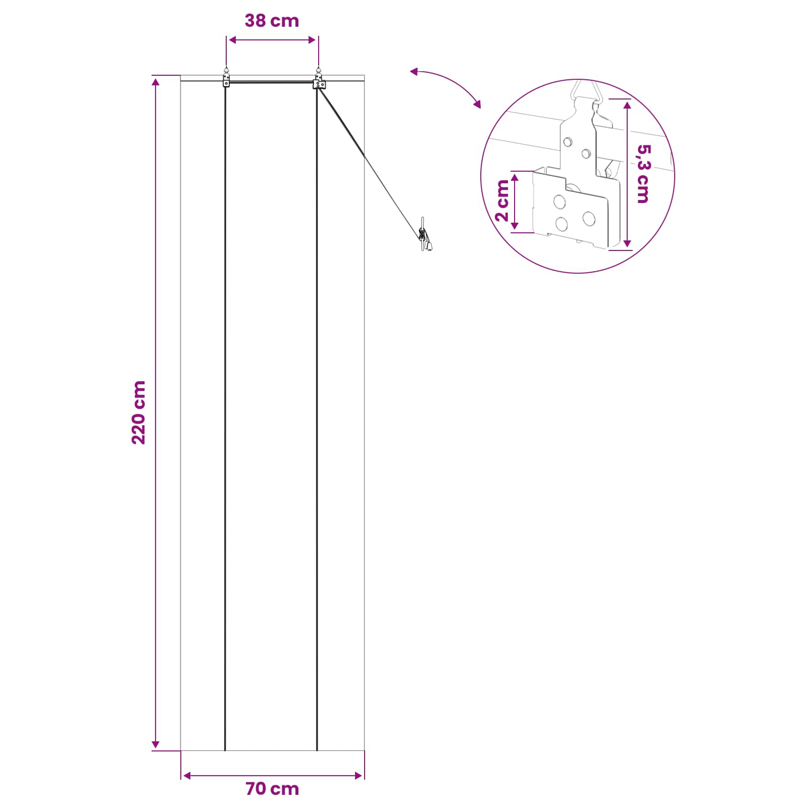 vidaXL Roleta brązowy 70 x 220 cm Bambus