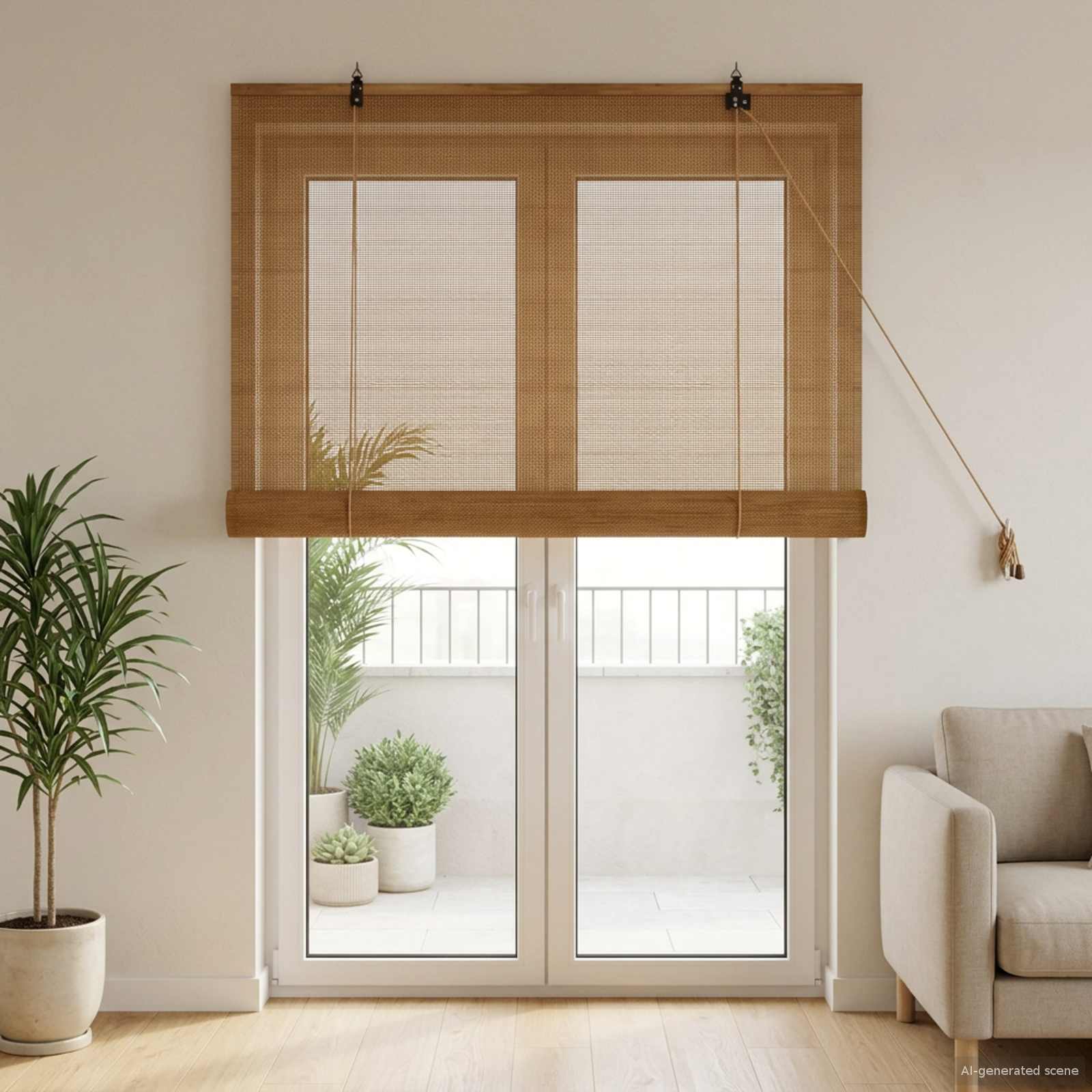 vidaXL Roleta brązowy 90 x 220 cm Bambus