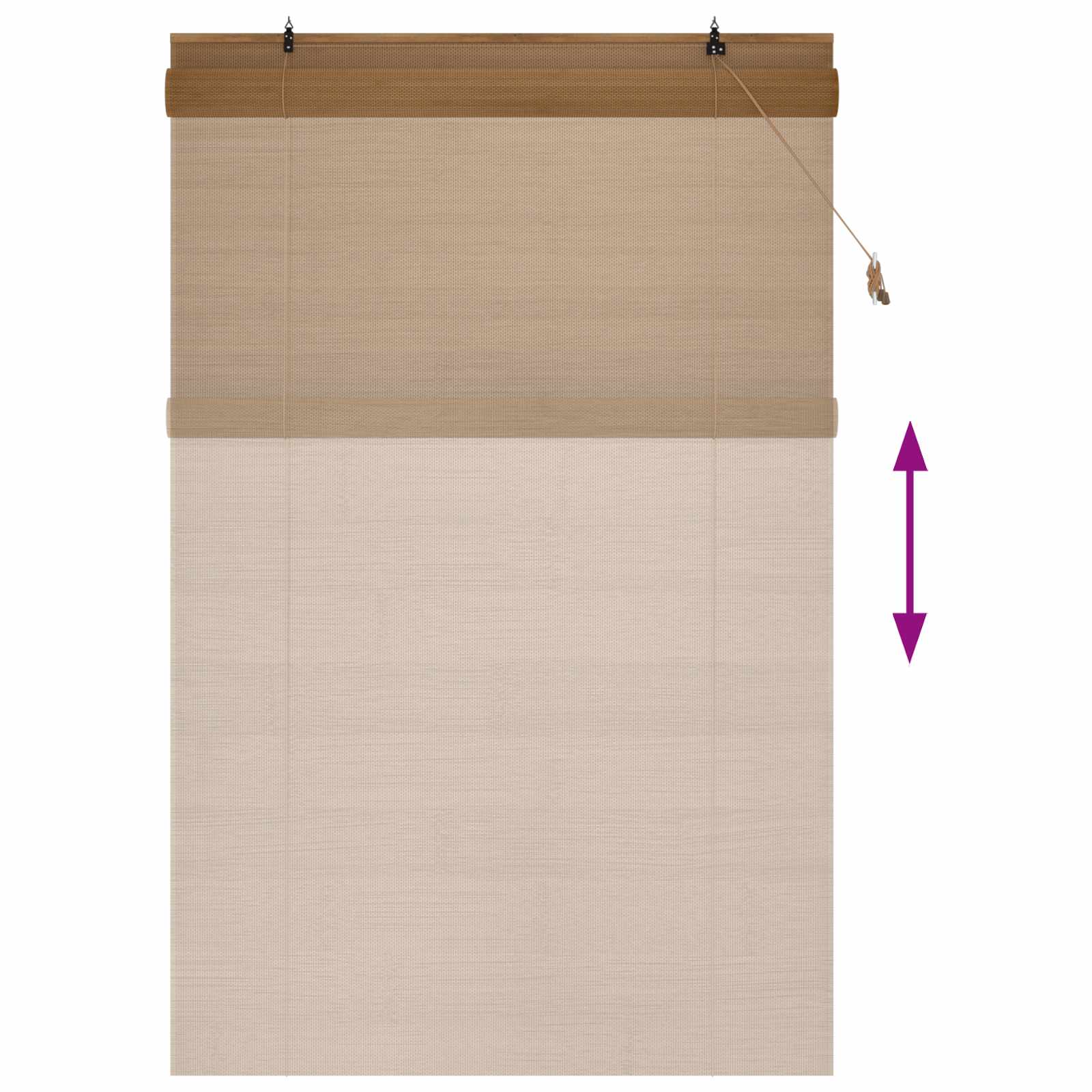 vidaXL Roleta brązowy 150 x 220 cm Bambus