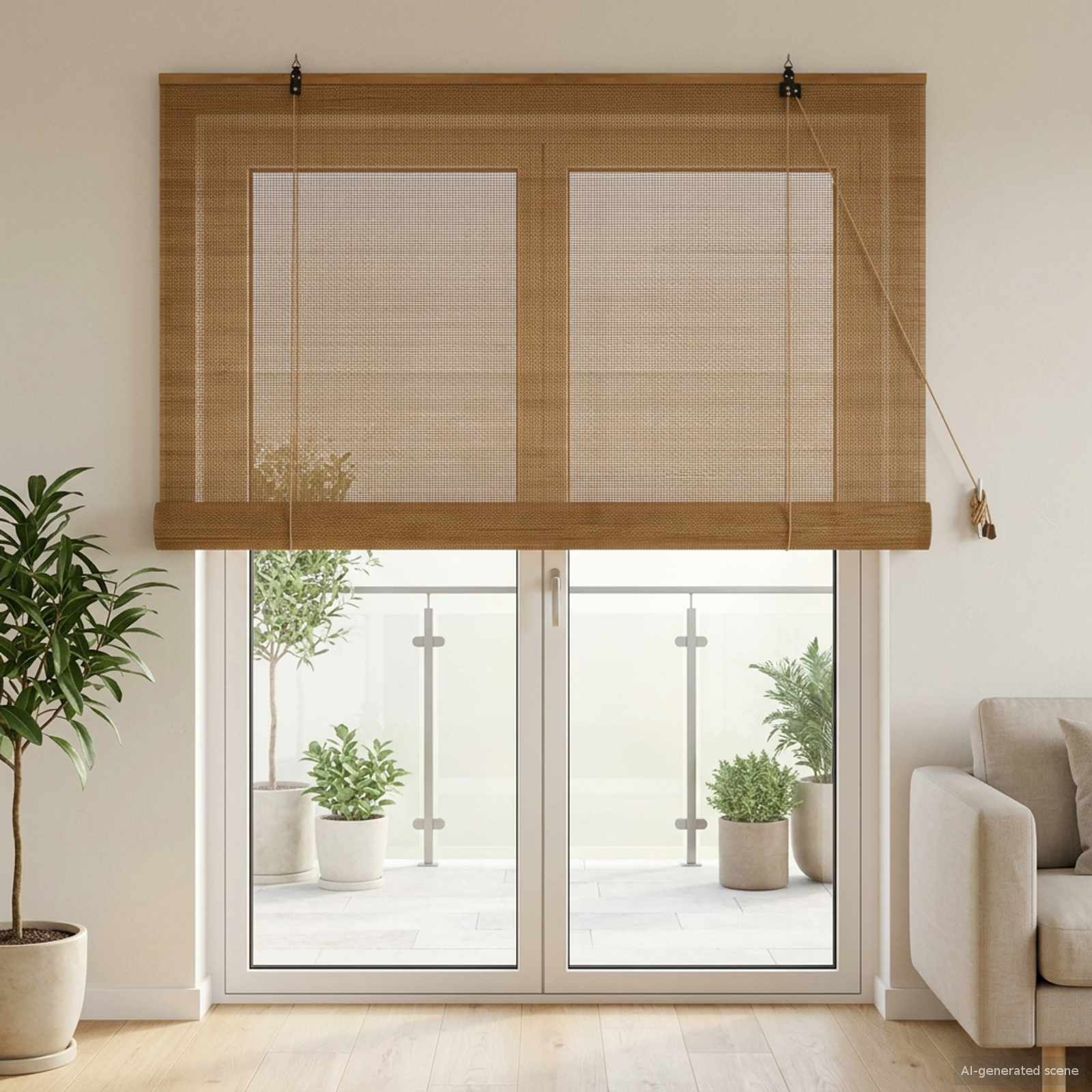 vidaXL Roleta brązowy 160 x 220 cm Bambus