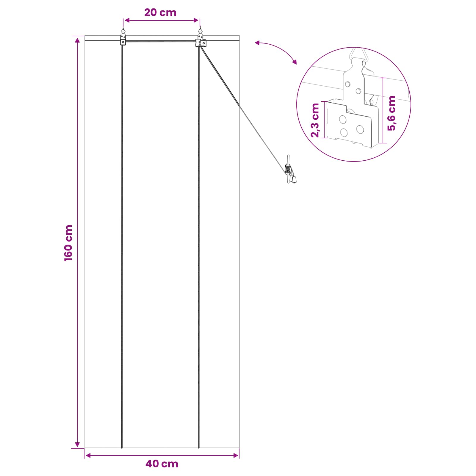 vidaXL Roleta naturalny 40 x 160 cm Bambus