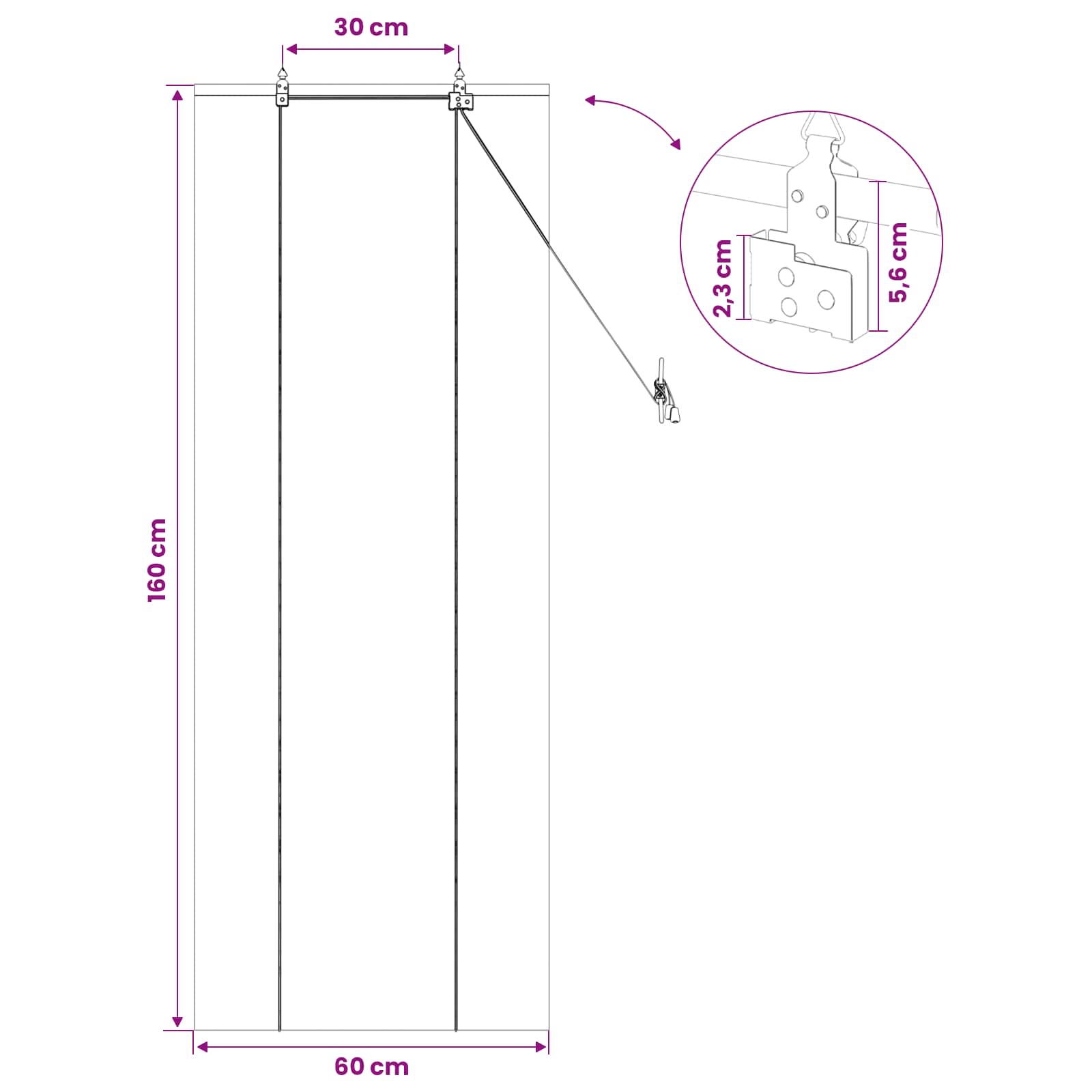 vidaXL Roleta naturalny 60 x 160 cm Bambus