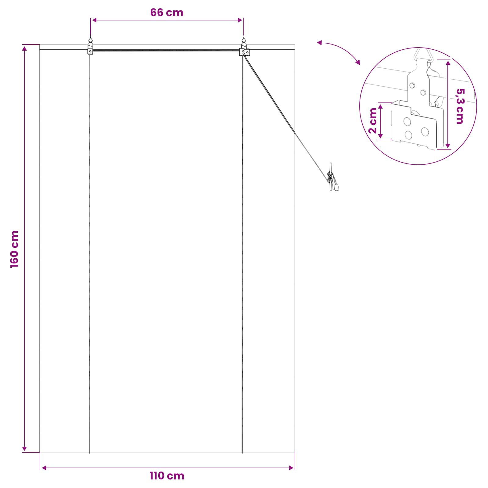 vidaXL Roleta naturalny 110 x 160 cm Bambus