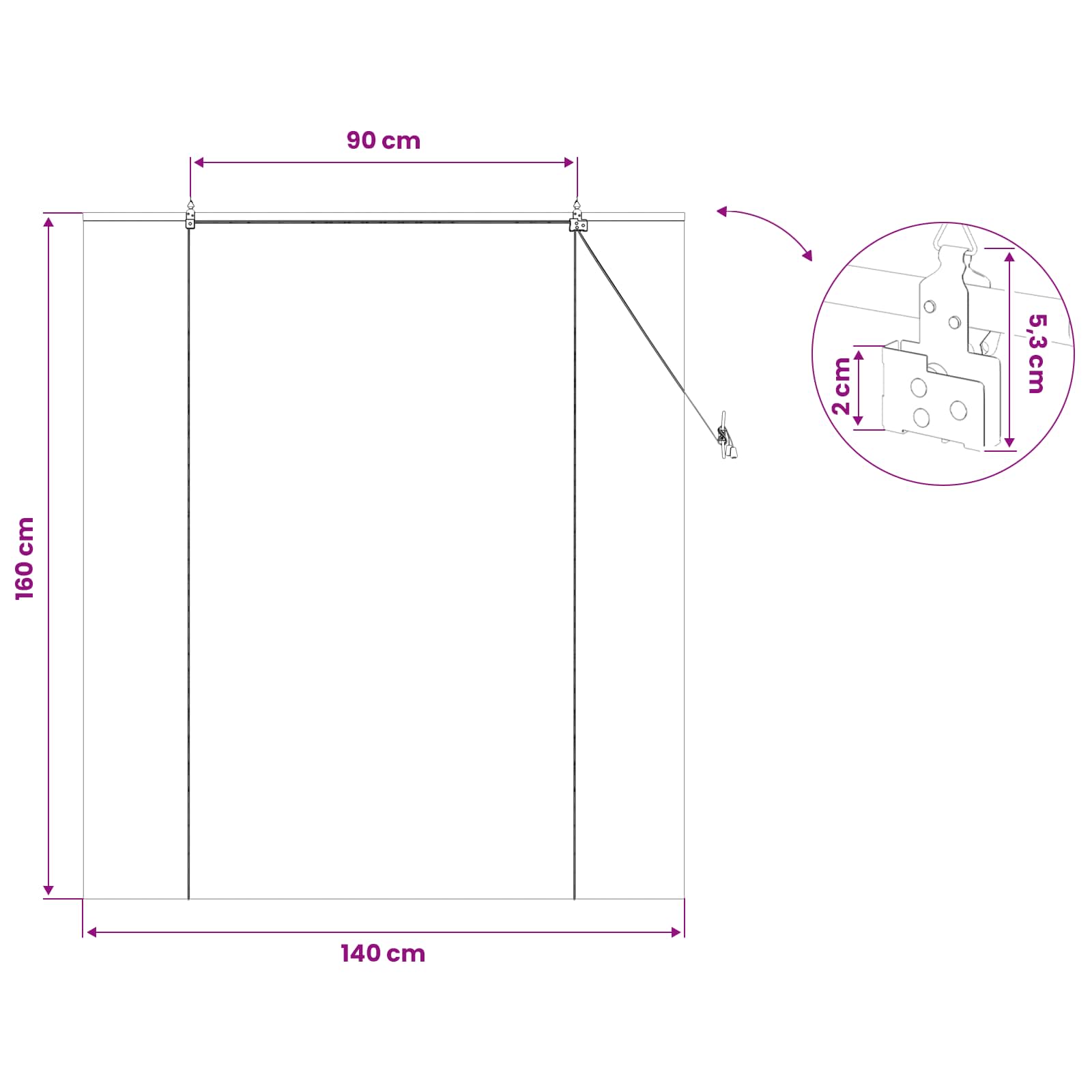 vidaXL Roleta naturalny 140 x 160 cm Bambus