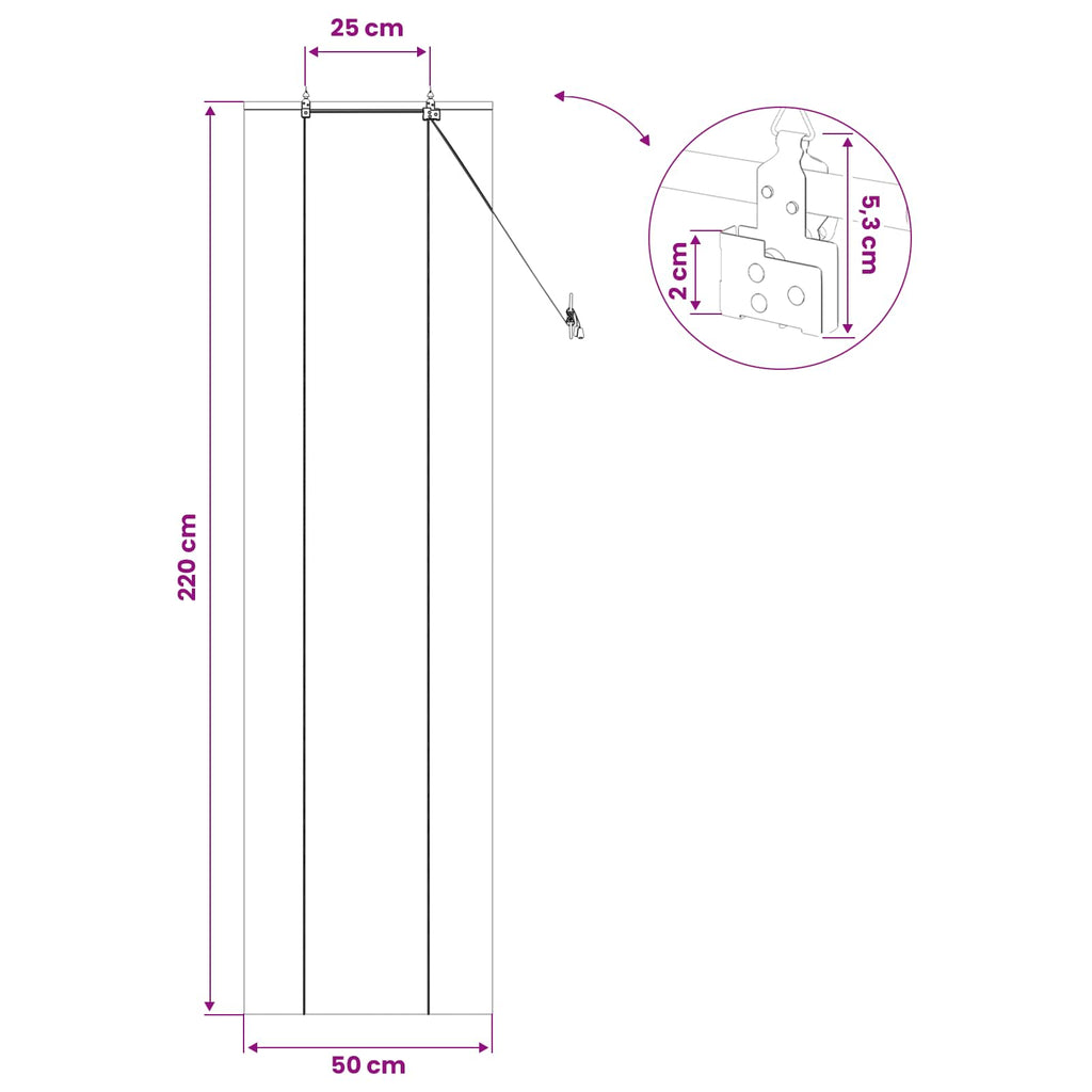 vidaXL Roleta naturalny 50 x 220 cm Bambus