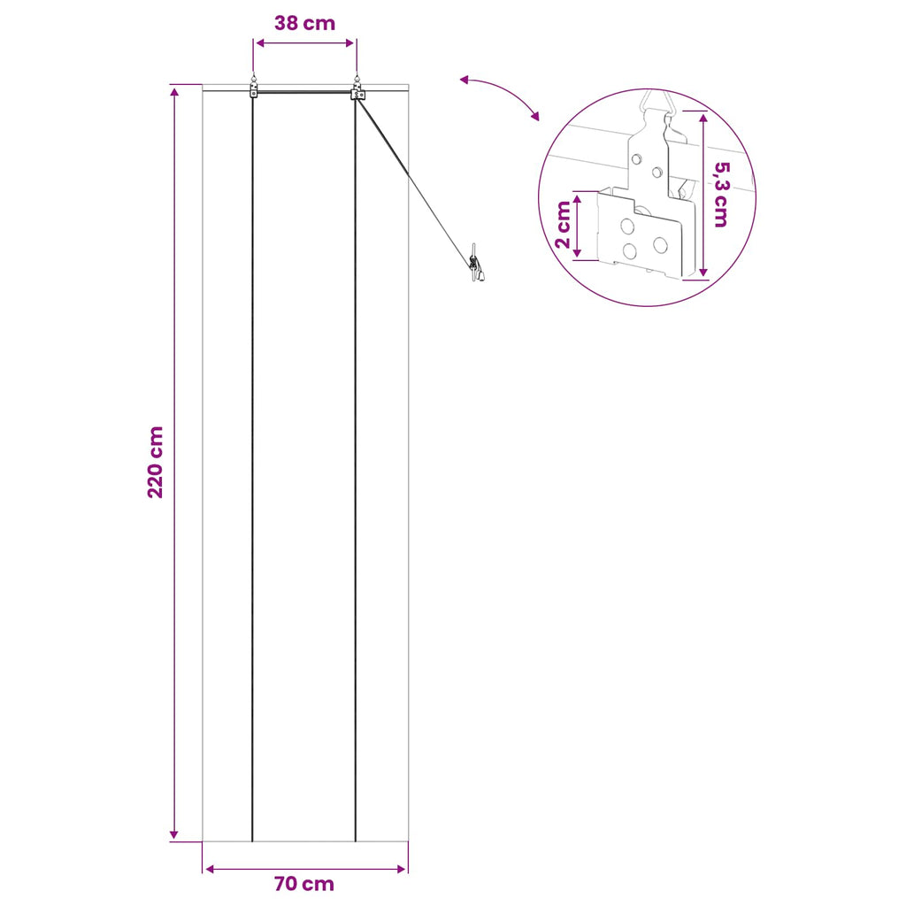 vidaXL Roleta naturalny 70 x 220 cm Bambus