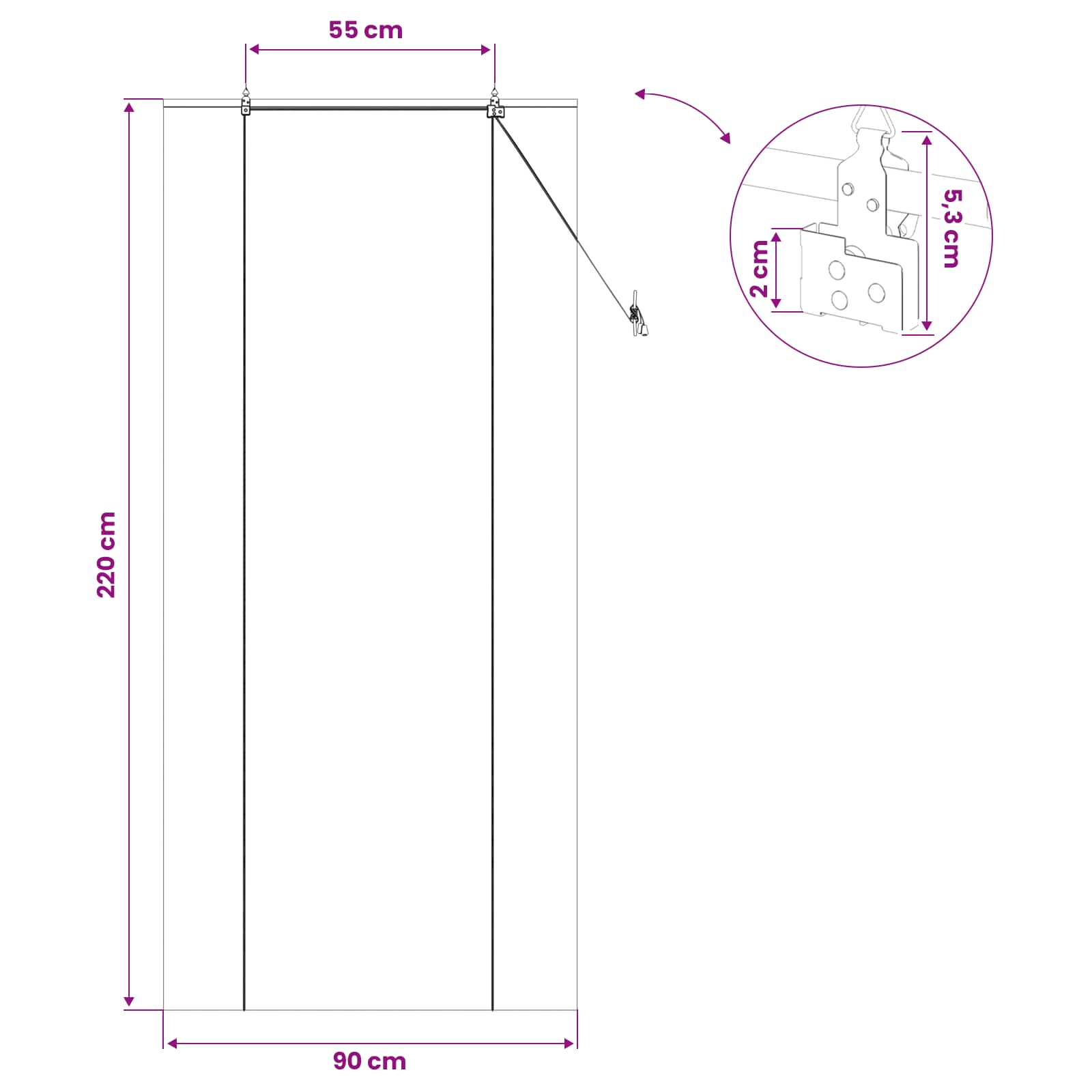 vidaXL Roleta naturalny 90 x 220 cm Bambus