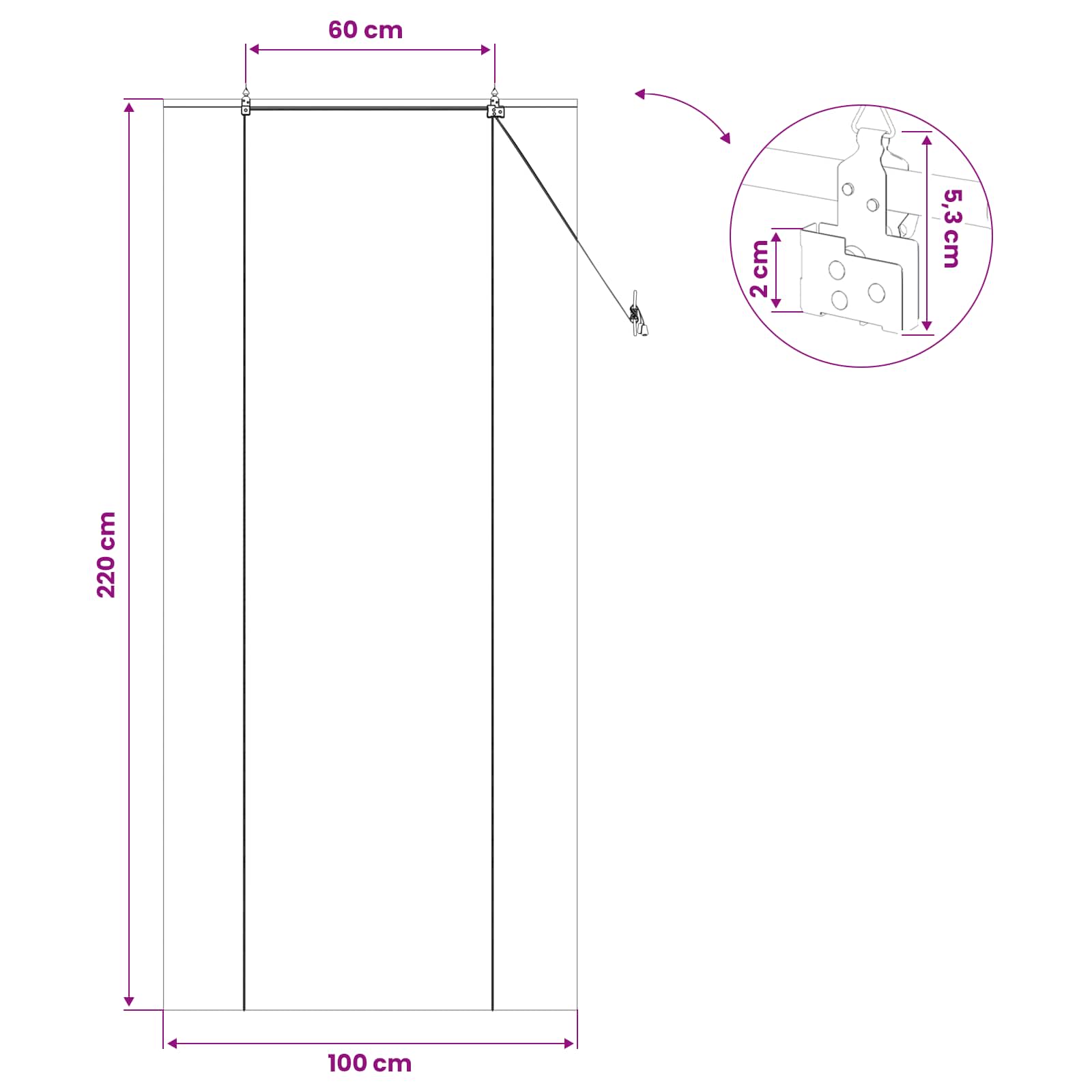 vidaXL Roleta naturalny 100 x 220 cm Bambus