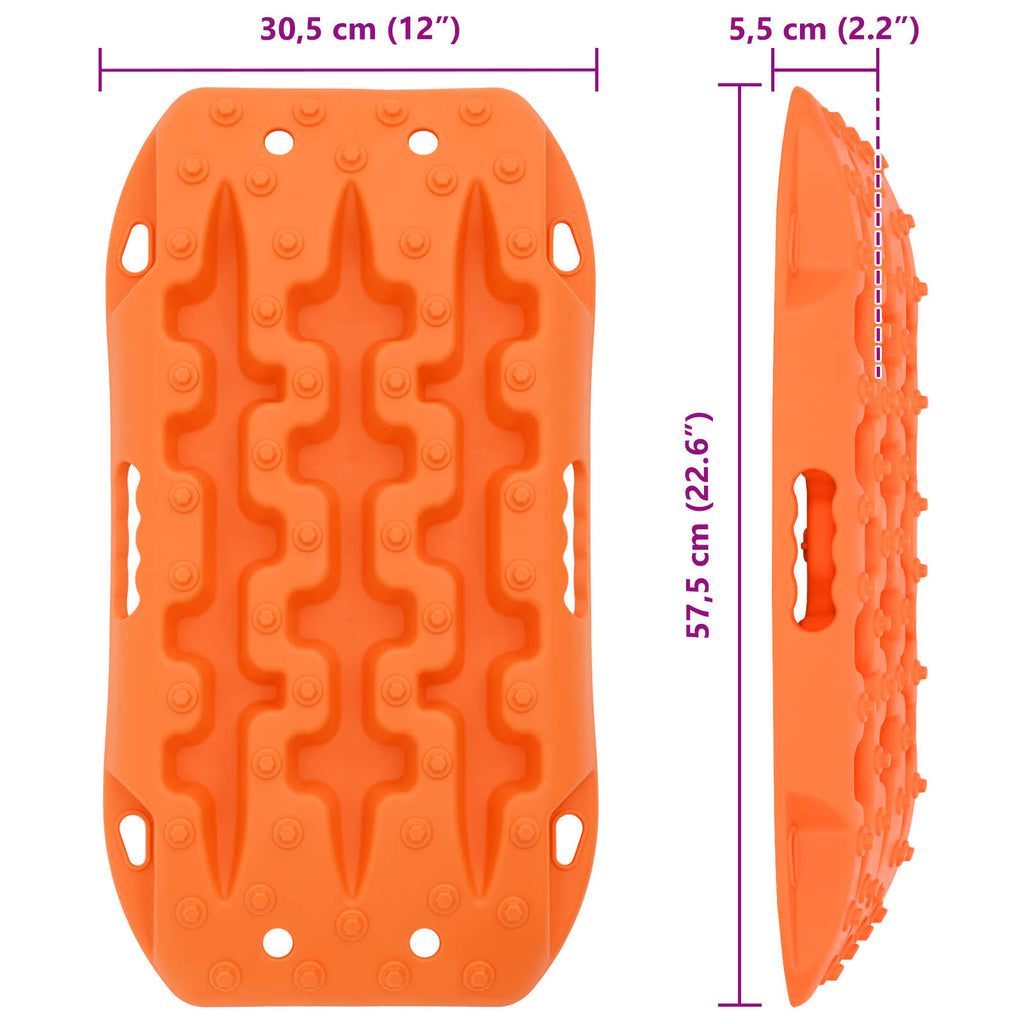vidaXL Deska trakcyjna 2 pcs pomarańczowy 57,5x30,5x5,5 cm