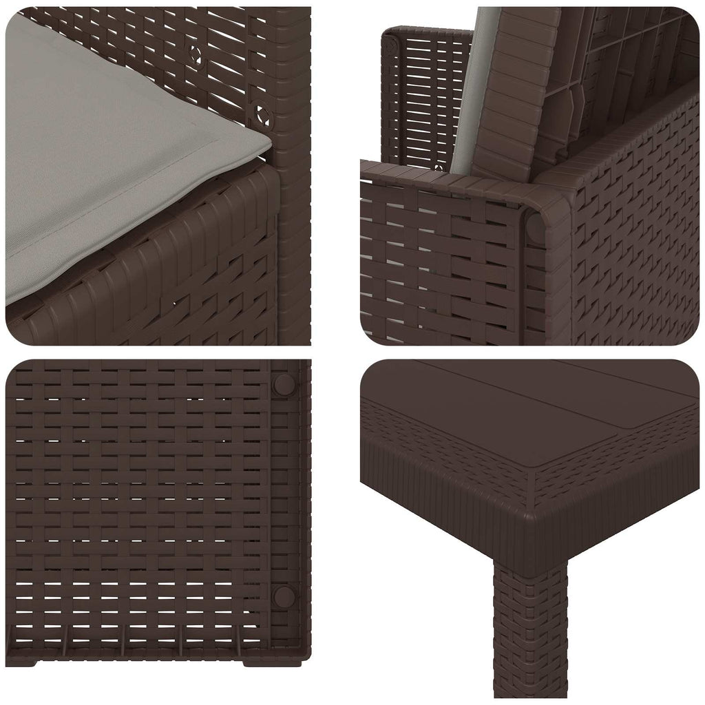 vidaXL Zestaw do jadalni w ogrodzie 3 pcs Brązowy i jasnoszary PP